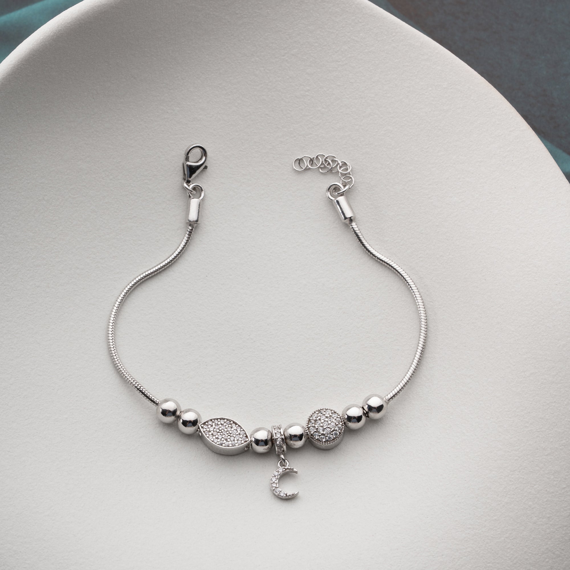 MIT SICHELMOND-CHARM ARMKETTE | 925 SILBER