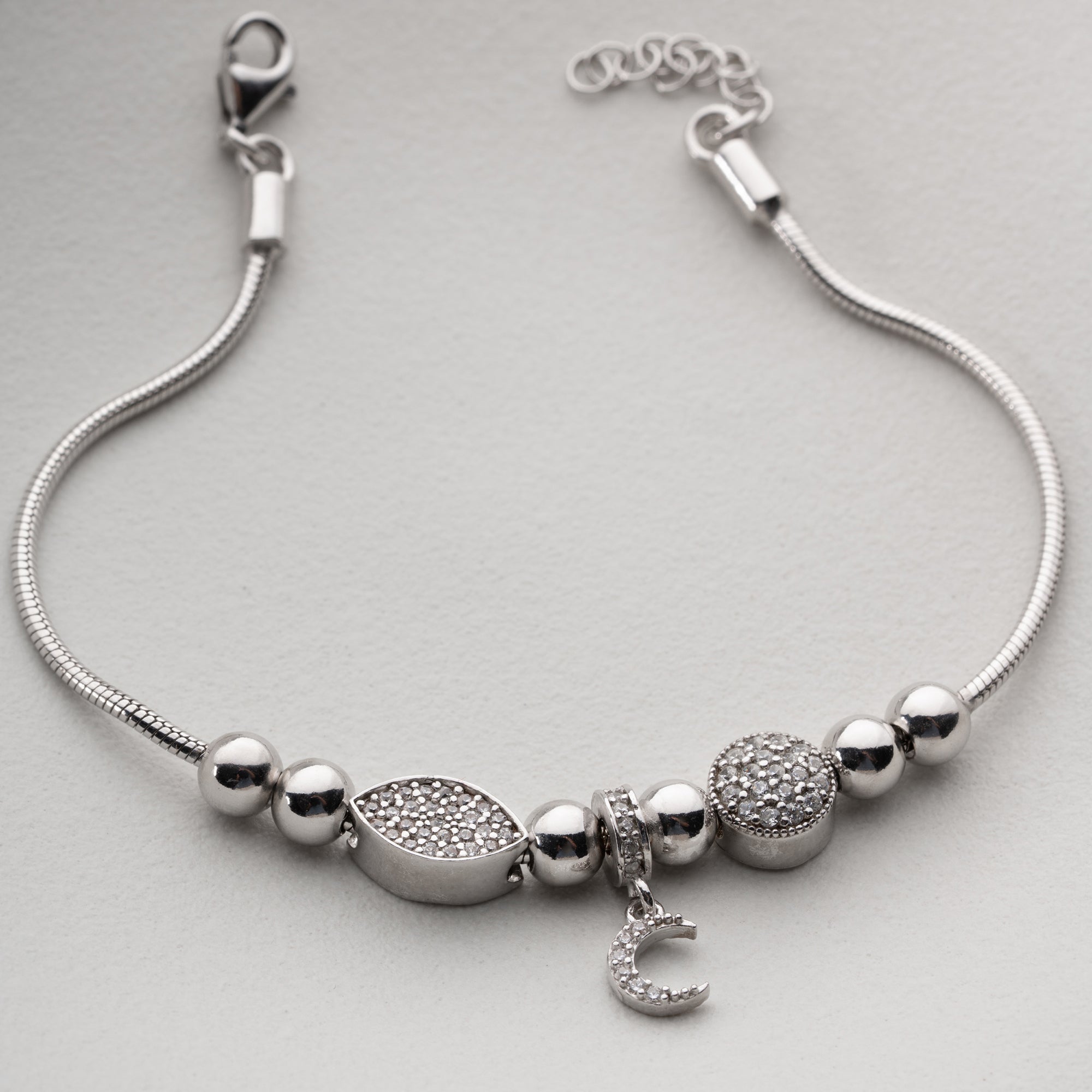 MIT SICHELMOND-CHARM ARMKETTE | 925 SILBER