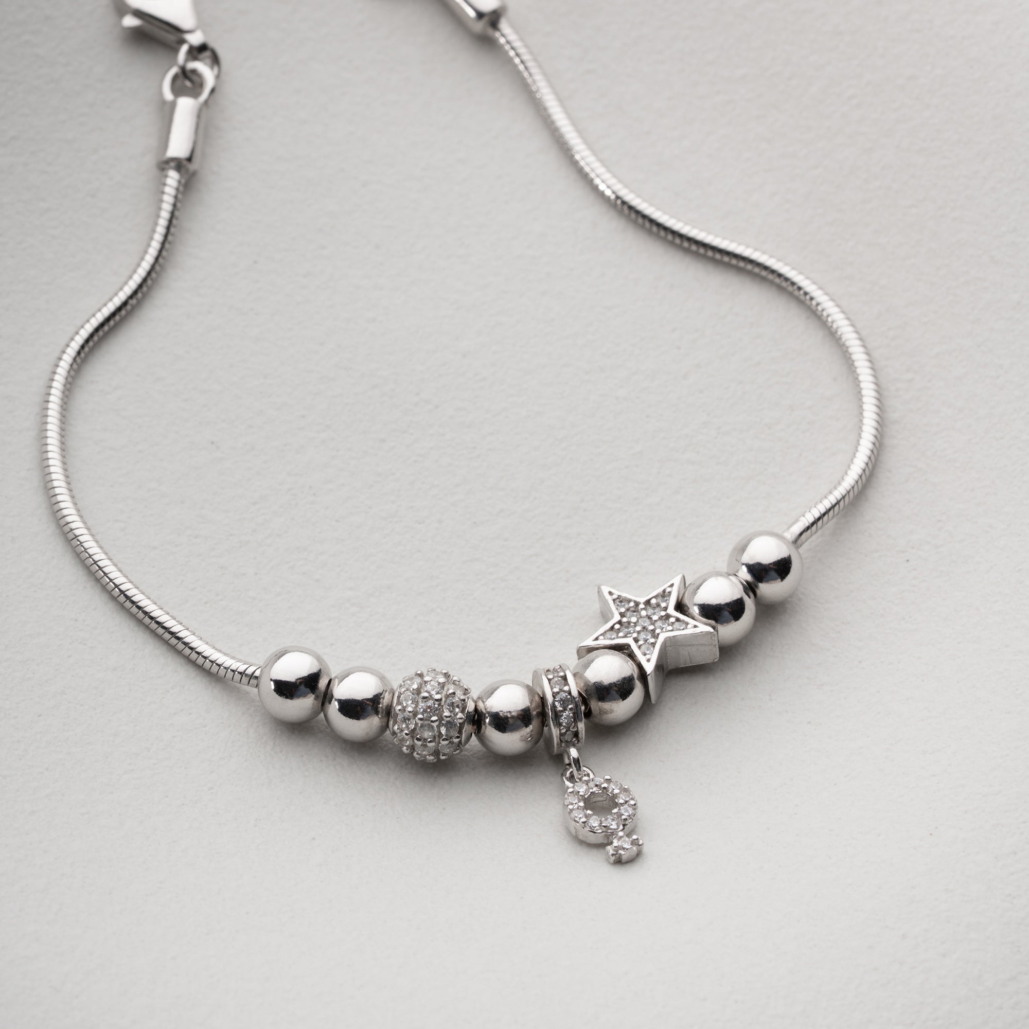 MIT STERN-CHARM MIT STEINEN ARMKETTE | 925 SILBER