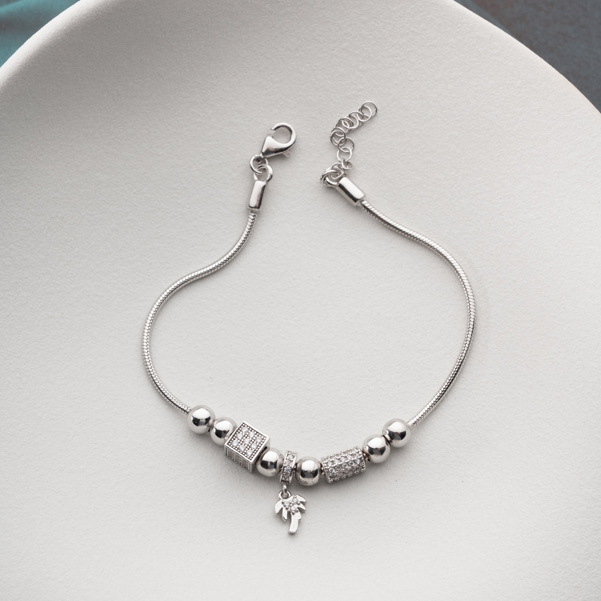 PALMEN-DANGLE-CHARM ARMKETTE | 925 SILBER