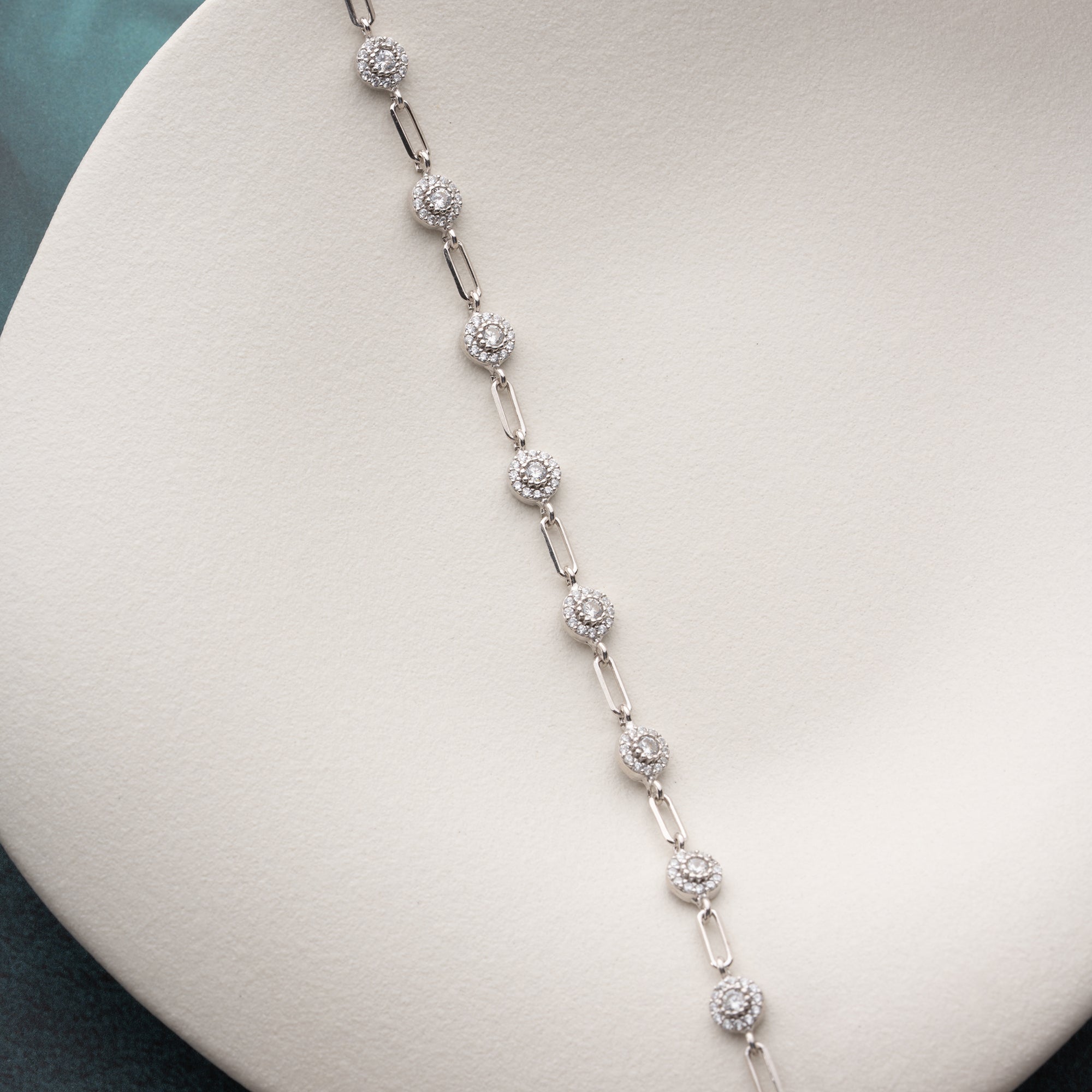 MULTISTEIN RUND SILBER ARMKETTE | 925 SILBER
