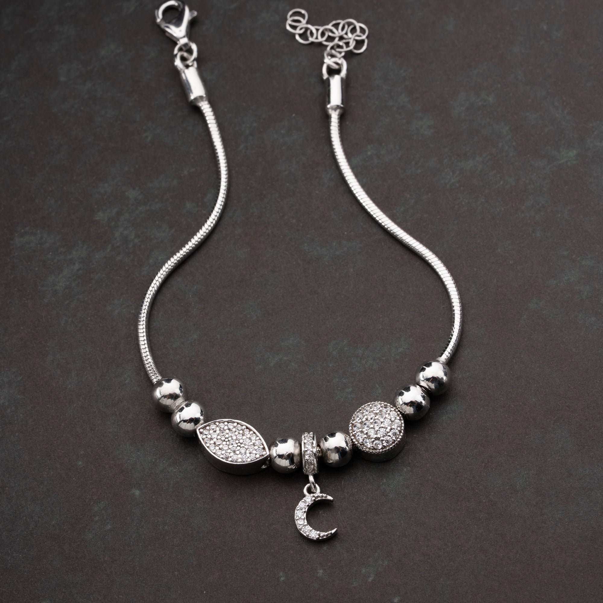 MIT SICHELMOND-CHARM ARMKETTE | 925 SILBER
