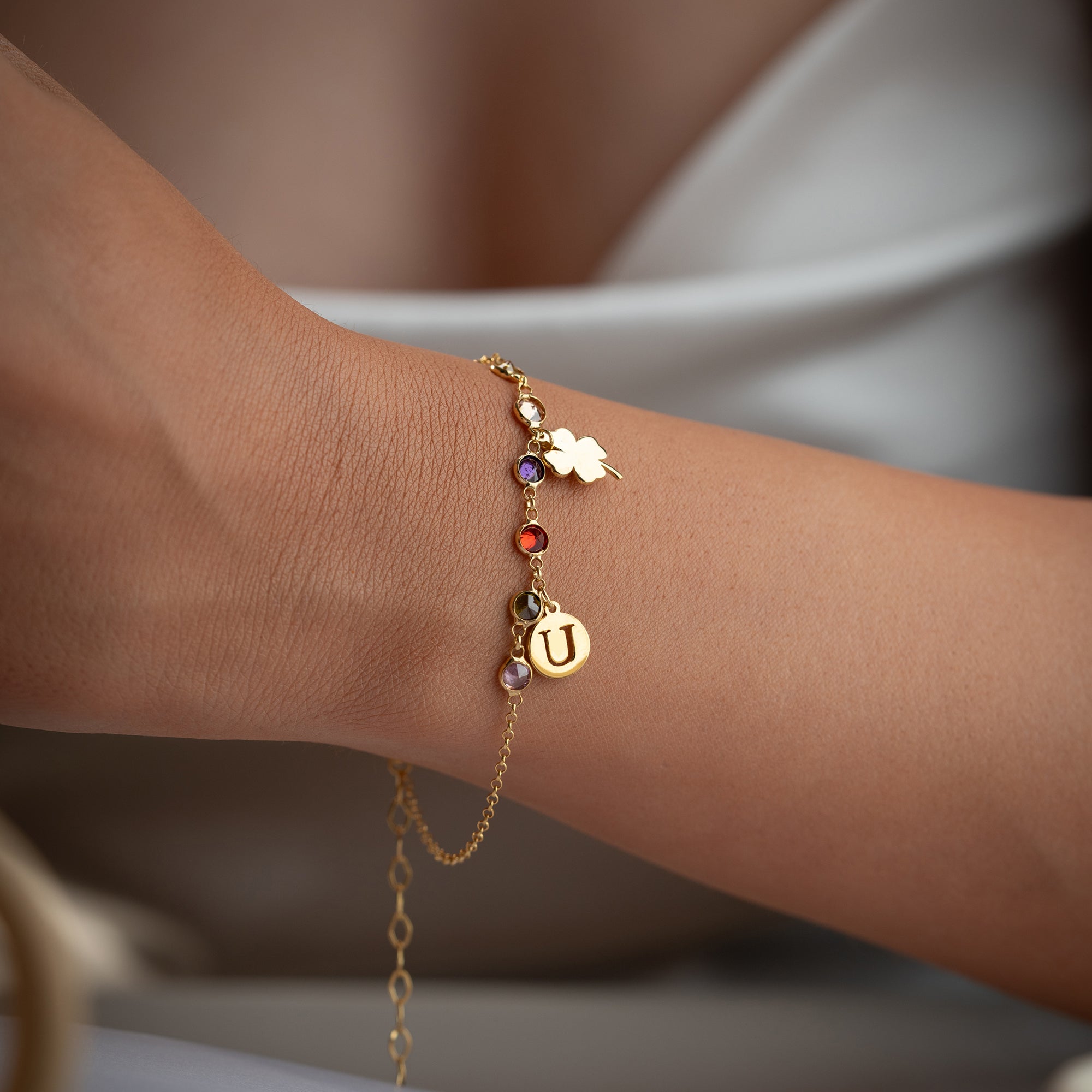 PLÄTTCHEN KLEE ARMKETTE | 925 SILBER