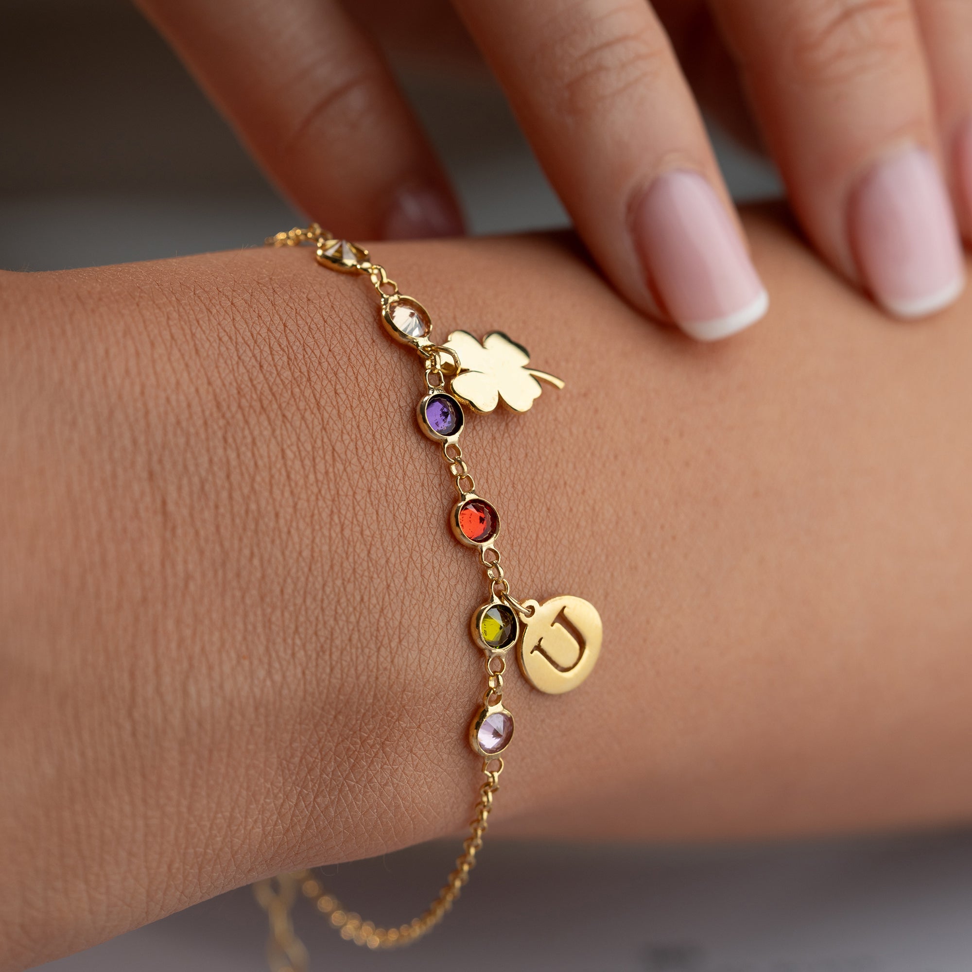 PLÄTTCHEN KLEE ARMKETTE | 925 SILBER