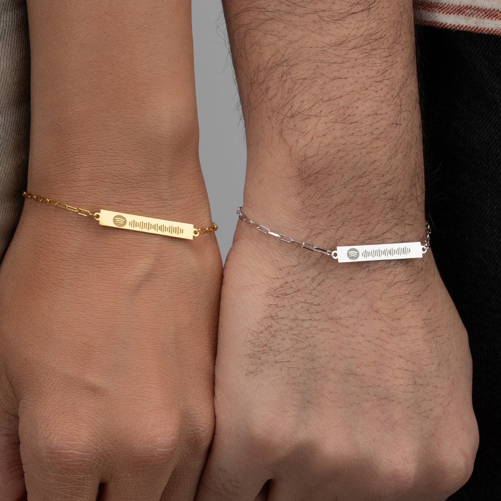 SPOTIFY PLÄTTCHEN PAAR-ARMBÄNDER | 925 SILBER
