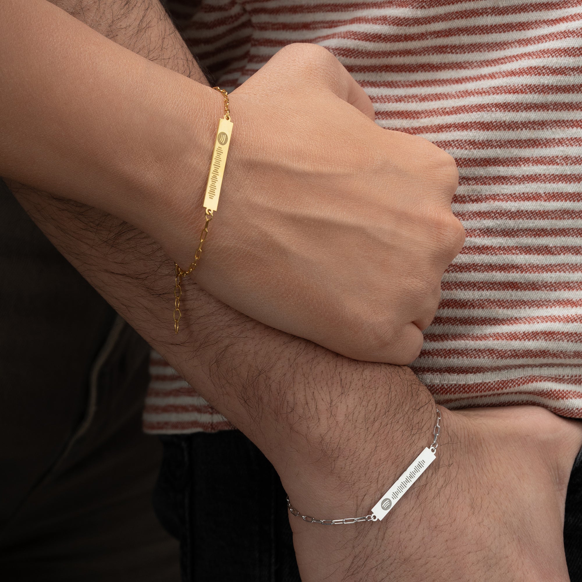 SPOTIFY PLÄTTCHEN PAAR-ARMBÄNDER | 925 SILBER