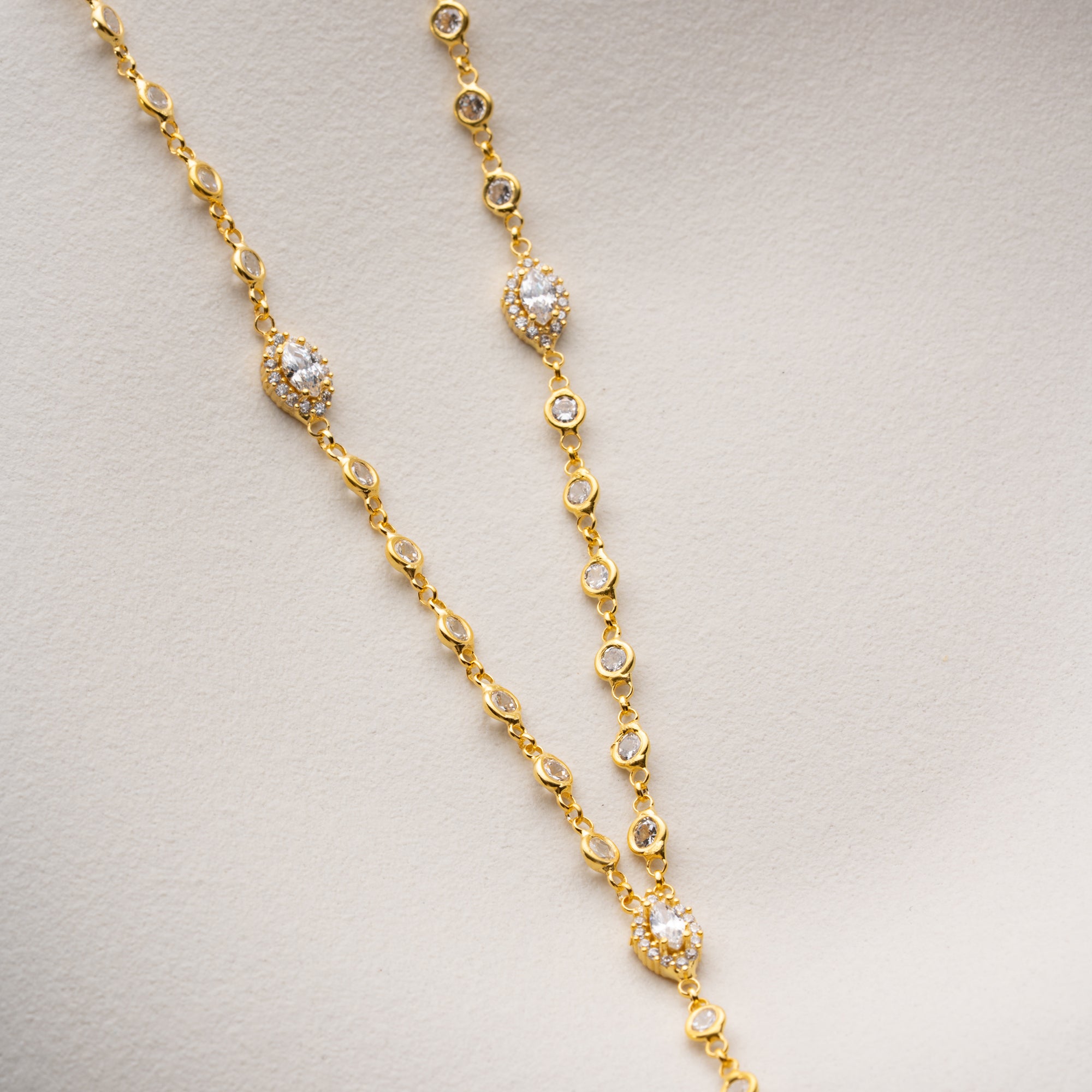 Y-MIT MARQUISE-STEINEN HALSKETTE | 925 SILBER