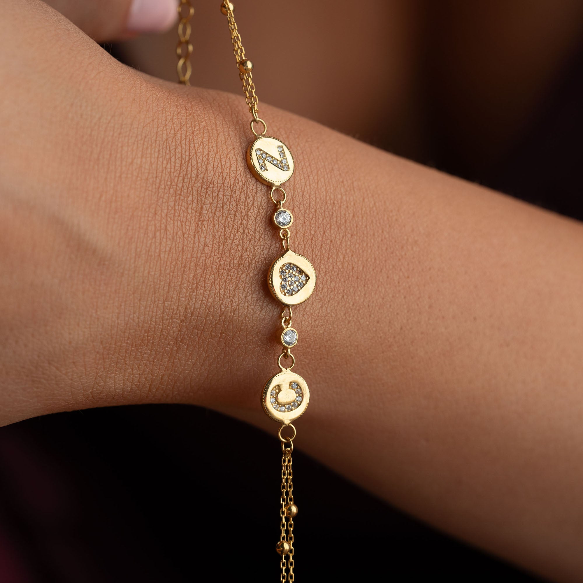 LETTER HEART LETTER ARMKETTE | 925 SILBER