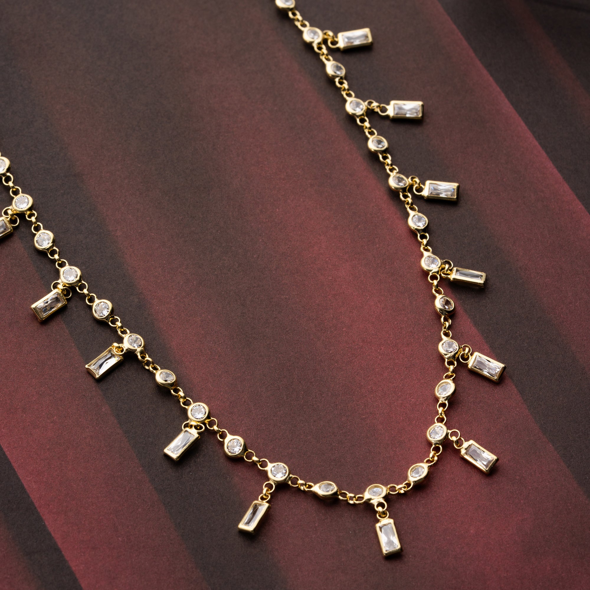 BAGUETTE DROP HALSKETTE | 925 SILBER