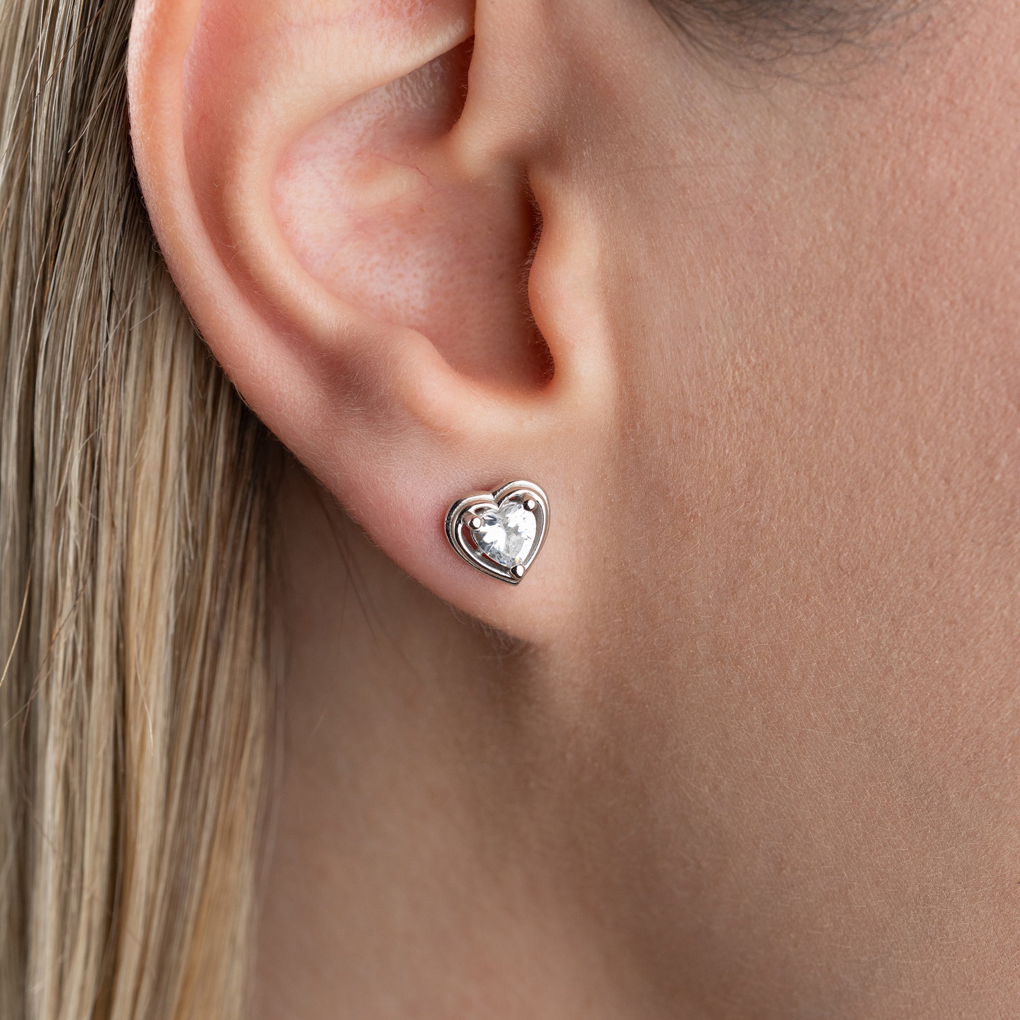 MINIMALISTISCHES SILBERHERZ OHRRINGE | 925 SILBER