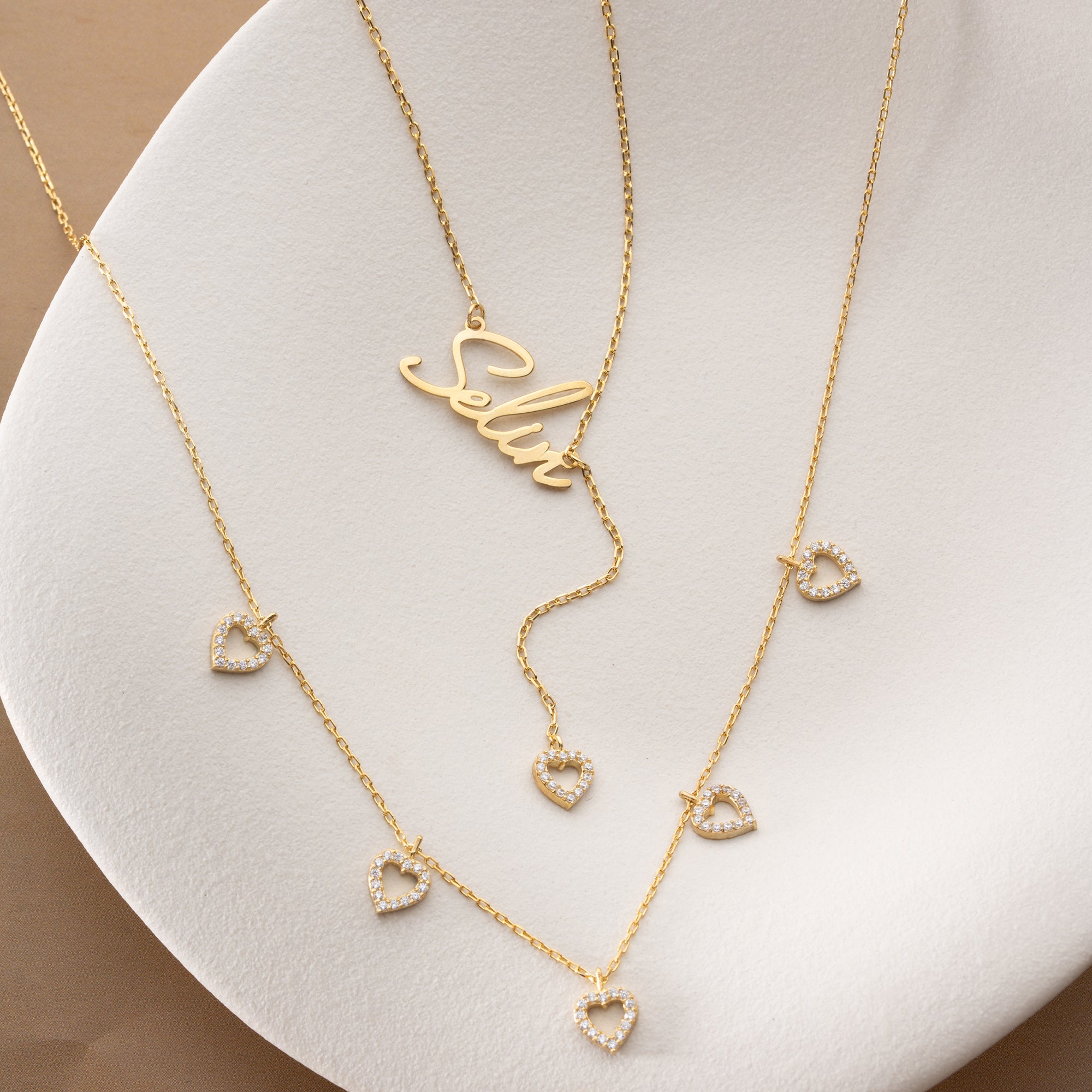 HERZ SET HALSKETTE | 925 SILBER