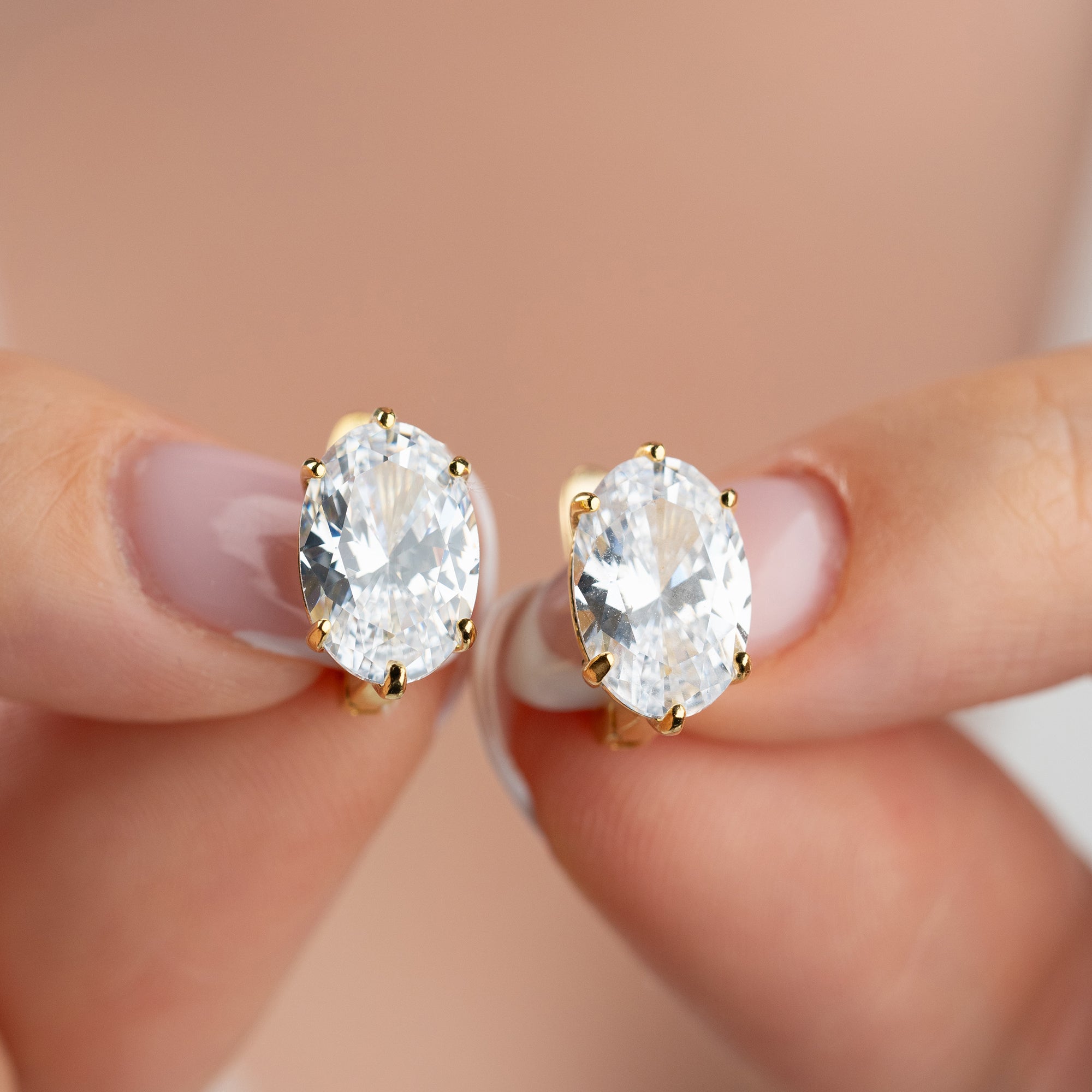 OVALER KRISTALL OHRRINGE | 925 SILBER