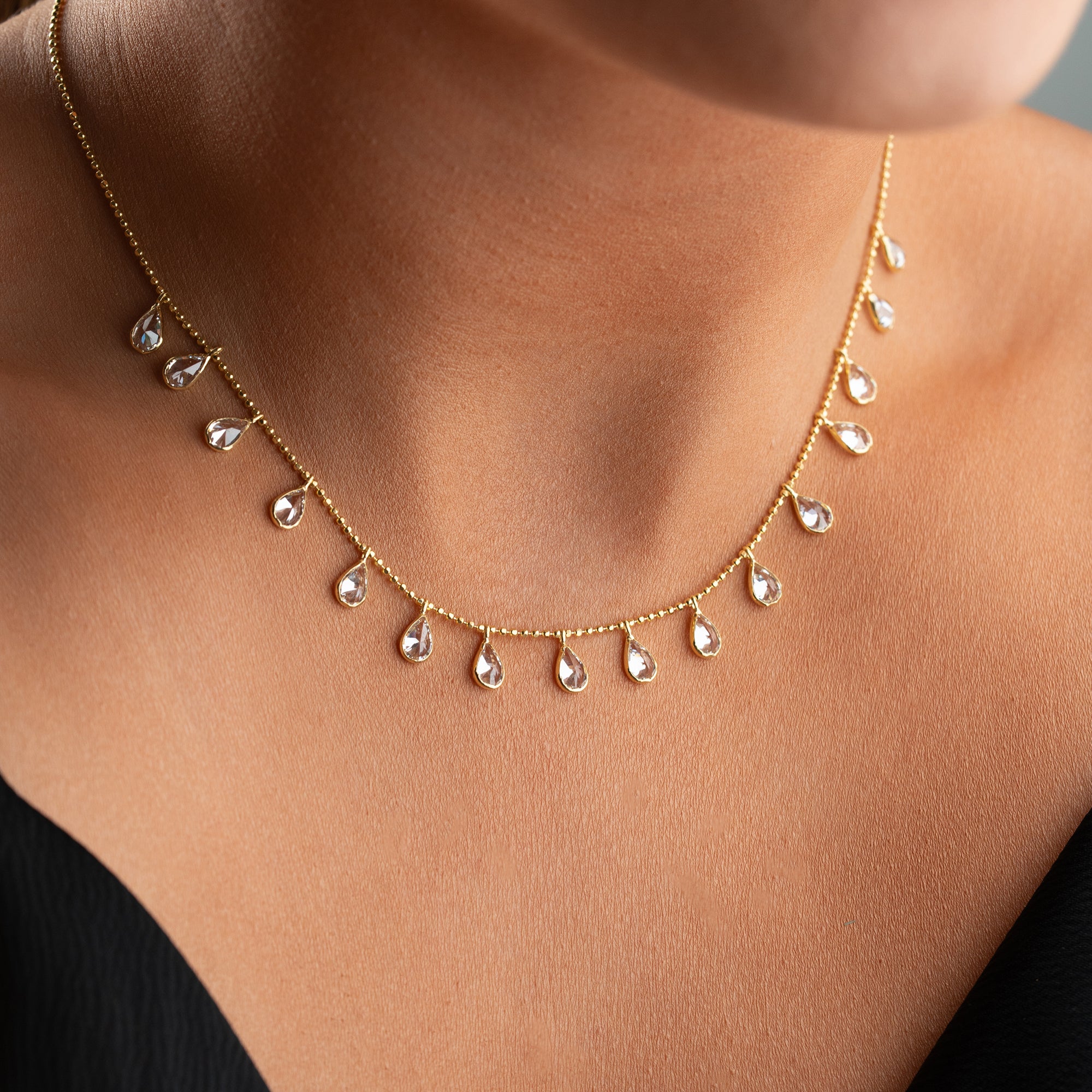 WASSERTROPFEN HALSKETTE | 925 SILBER