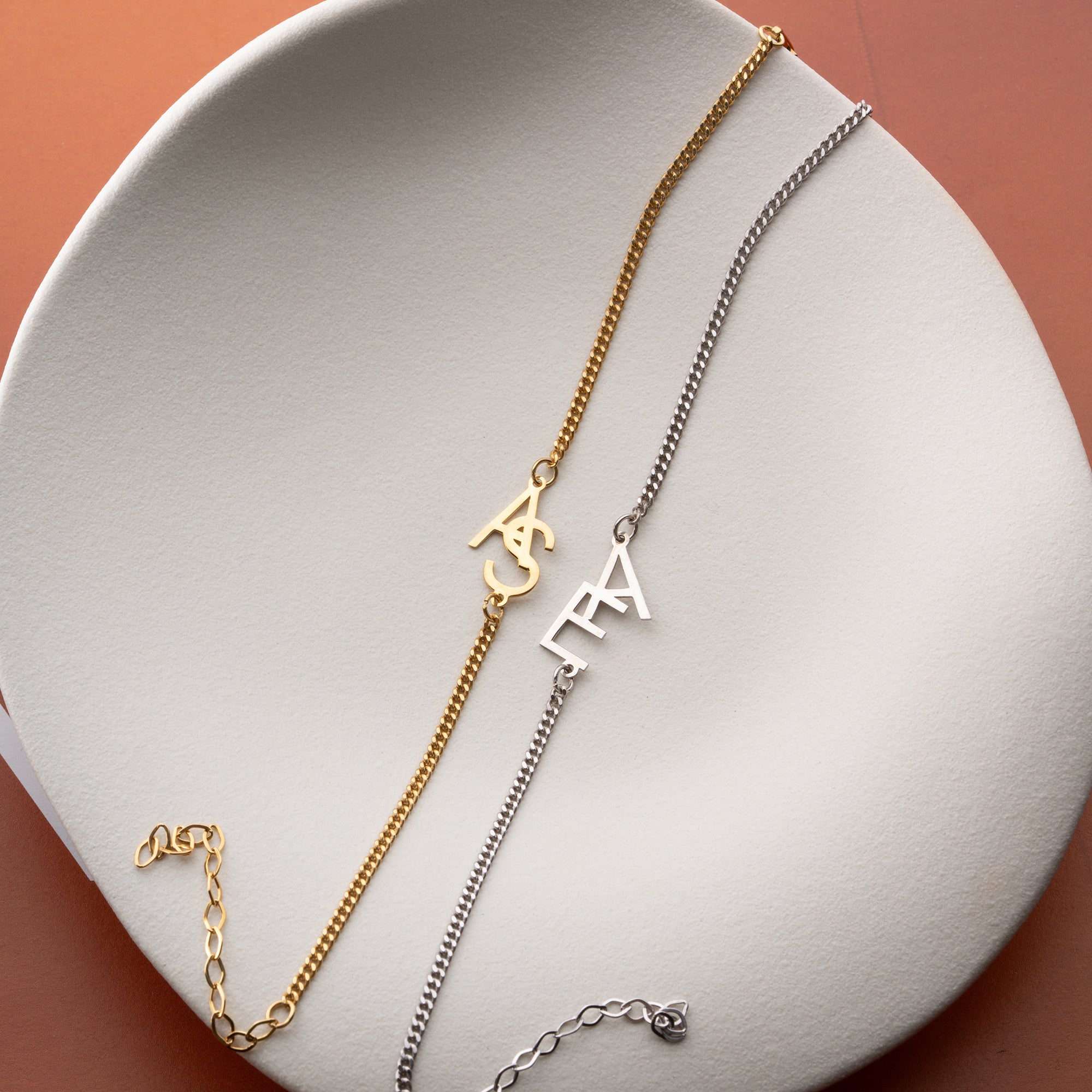 DOPPELBUCHSTABE ✨
 PAAR ARMKETTE | 925 SILBER
