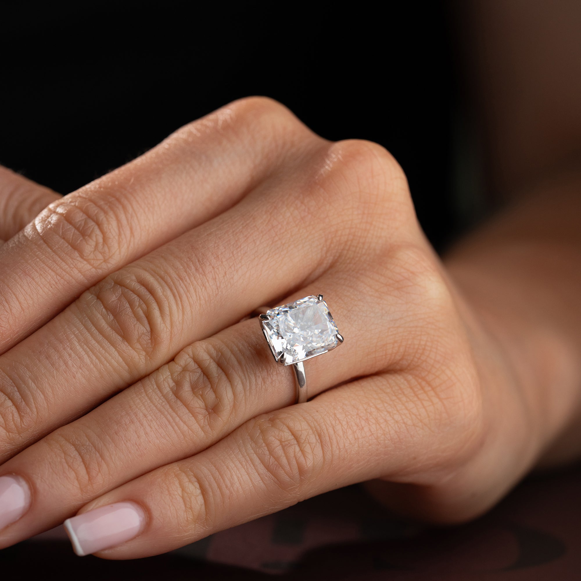SILBERNER QUADRATISCHER STEIN RING | 925 SILBER