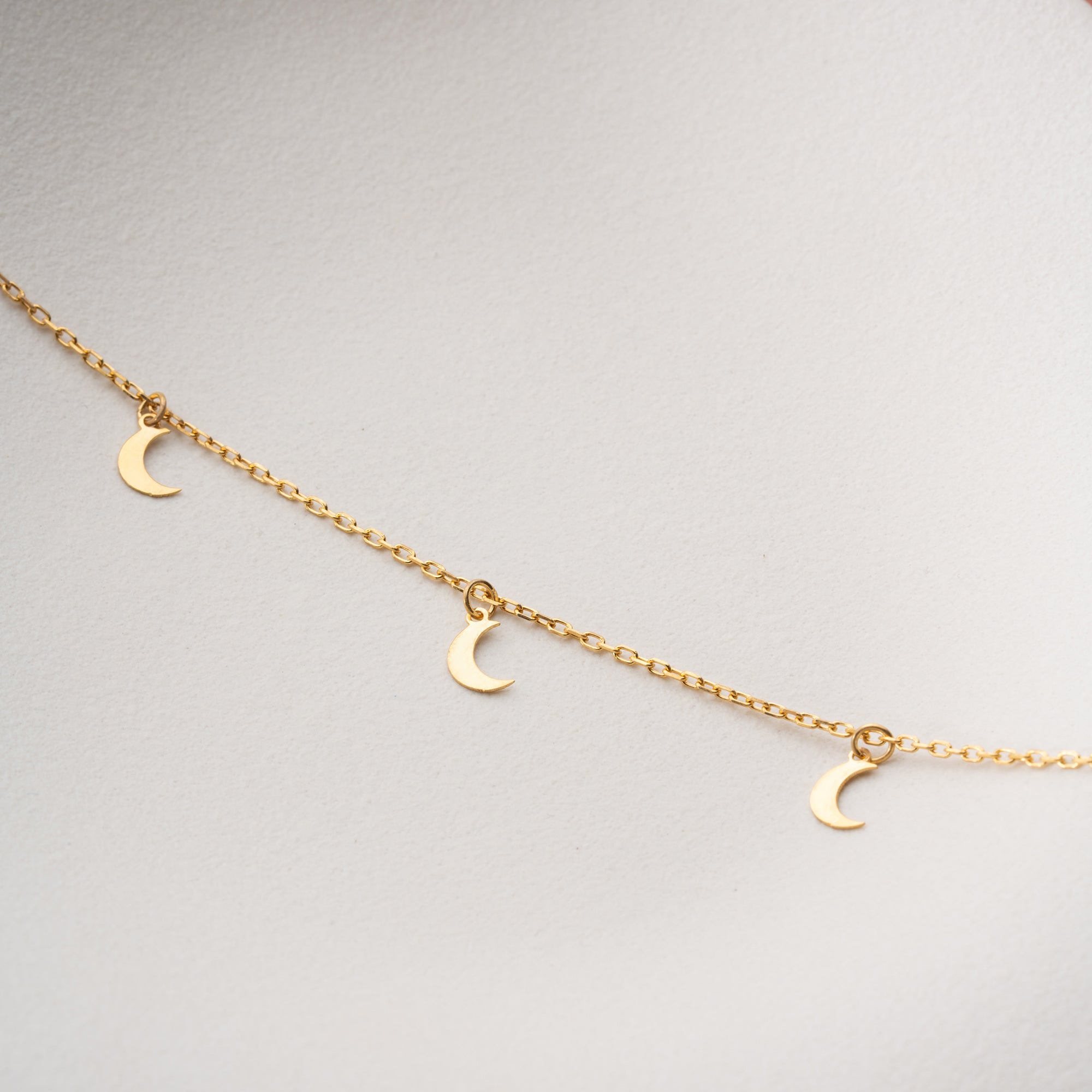 MIT MOND-CHARM FUSSKETTE | 925 SILBER