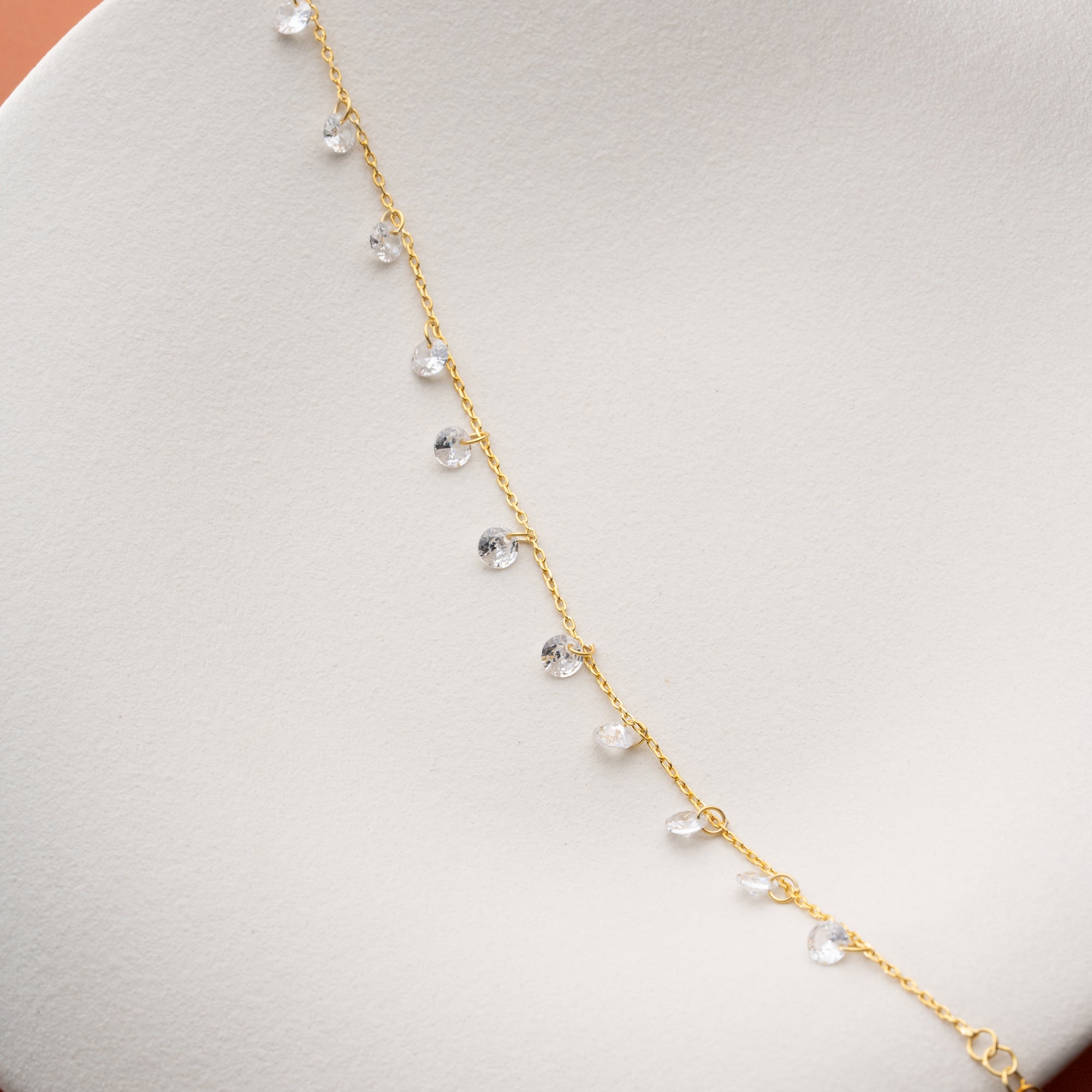 KRISTALL FUSSKETTE | 925 SILBER