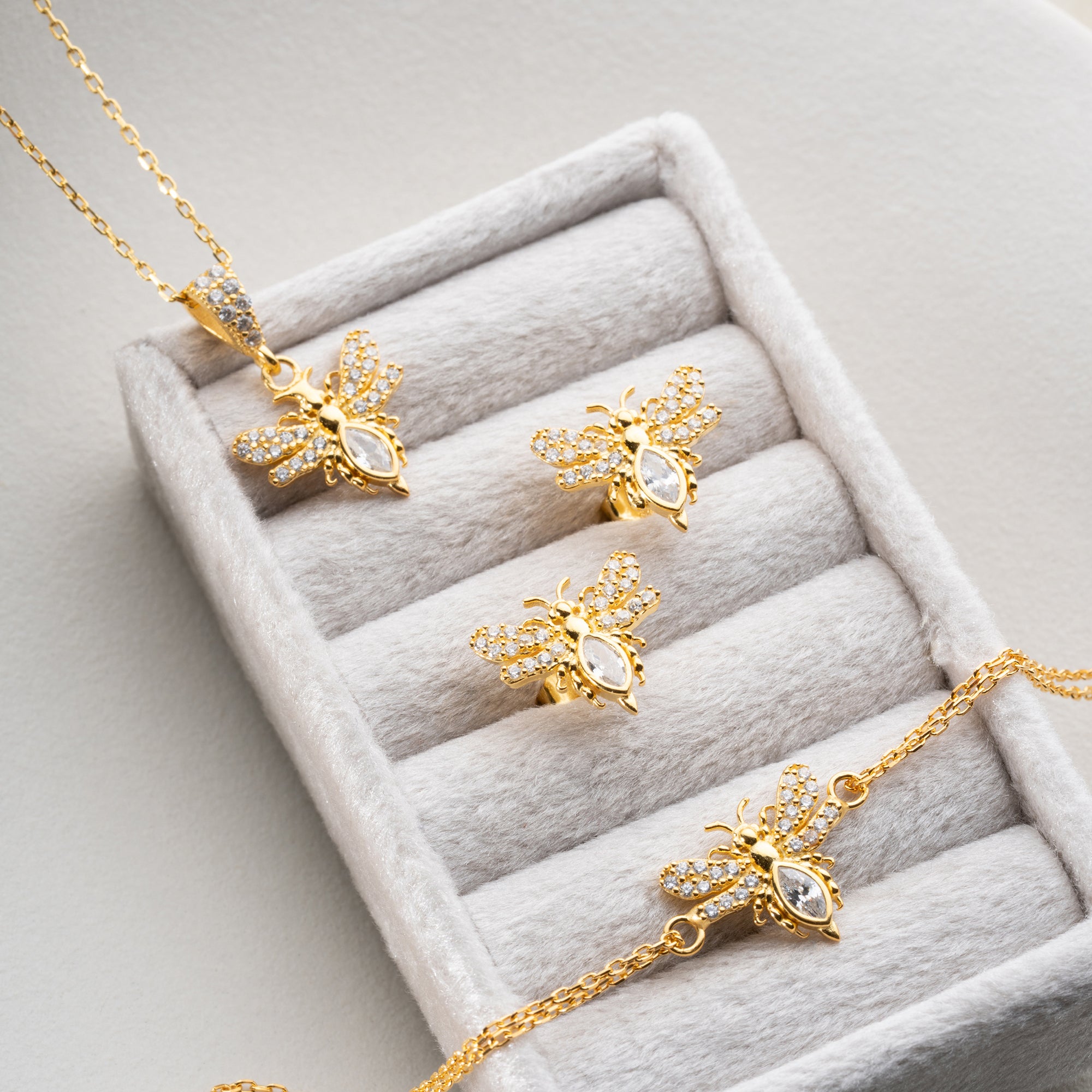 BEE HALSKETTE | ARMBAND | OHRRING SET | 925 SILBER