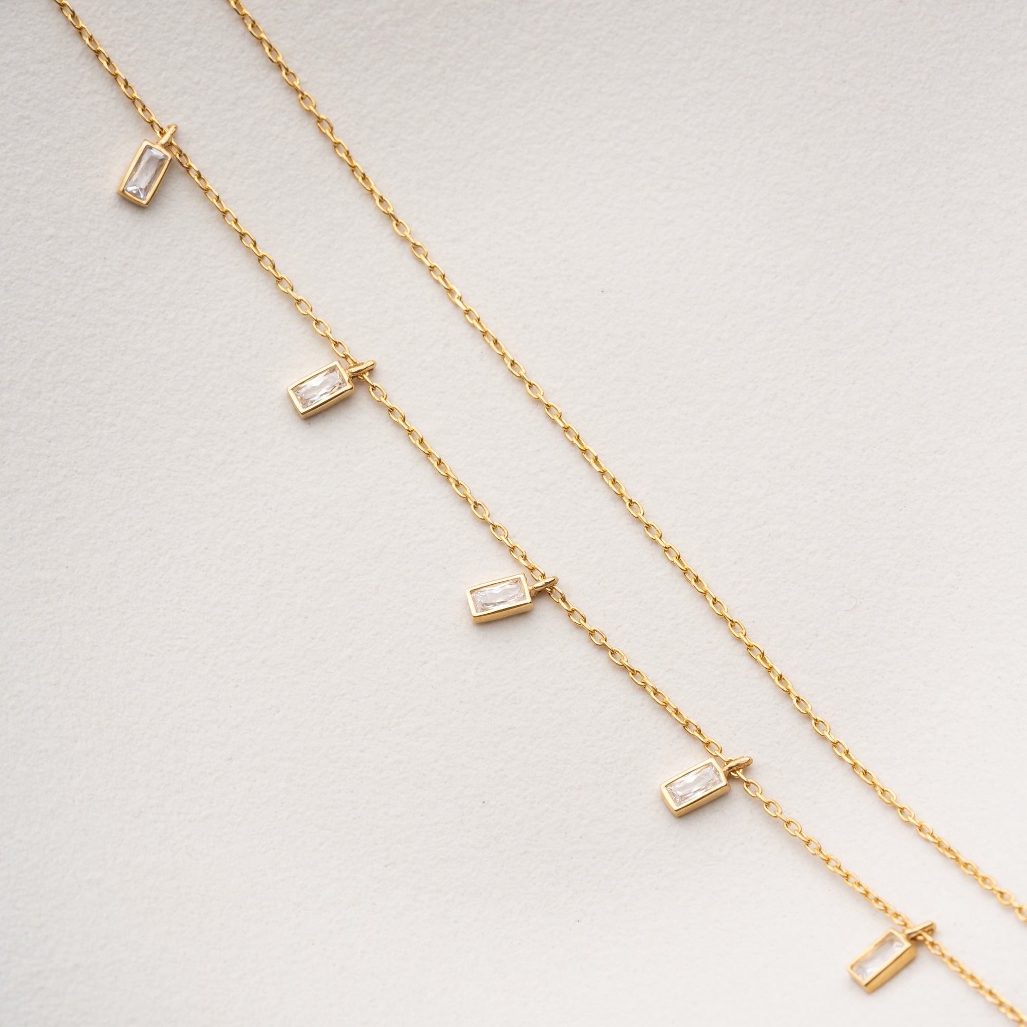 BAGUETTE FUSSKETTE | 925 SILBER