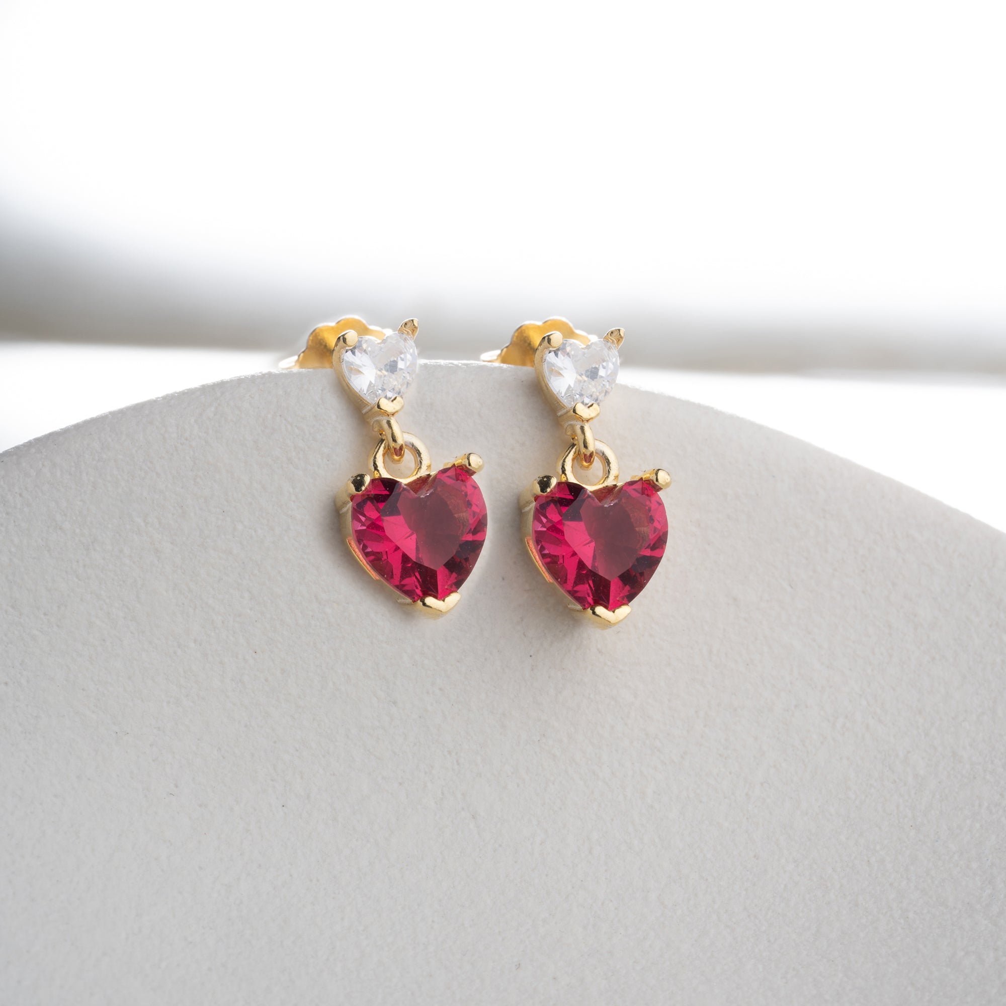MINI RED HEART OHRRINGE | 925 SILBER
