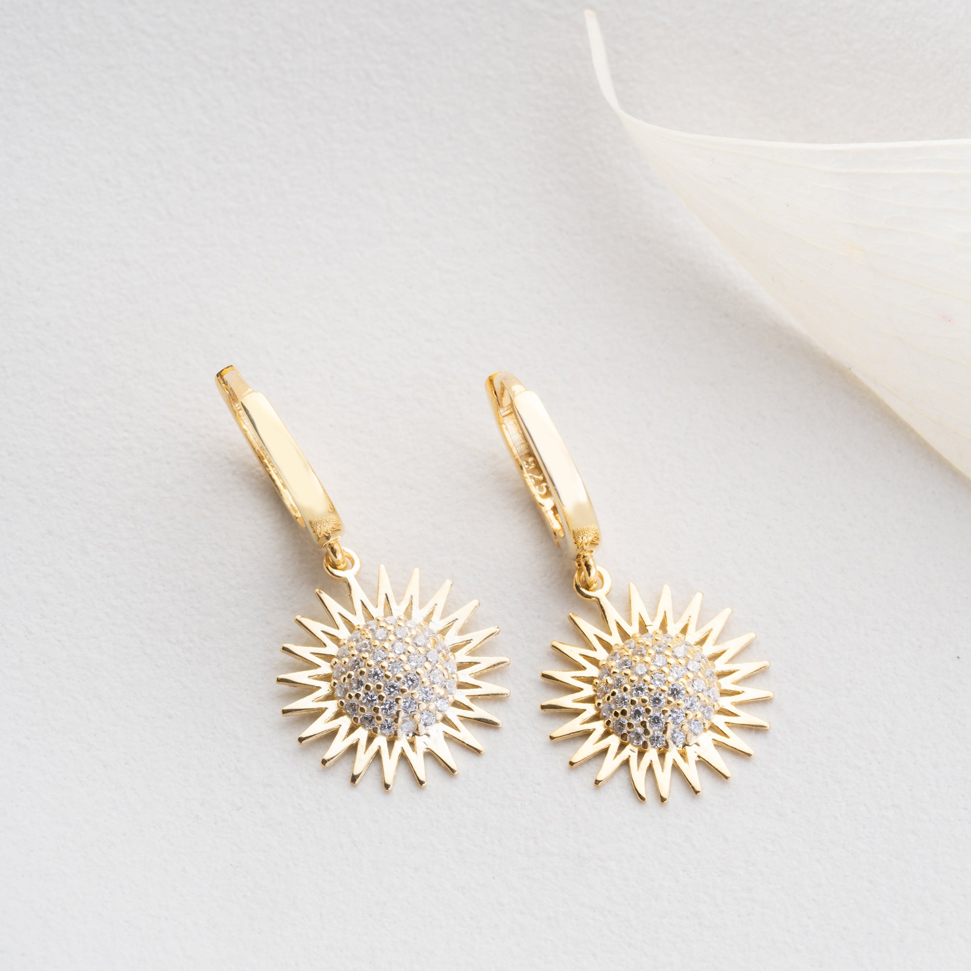 SUN STONE OHRRINGE | 925 SILBER