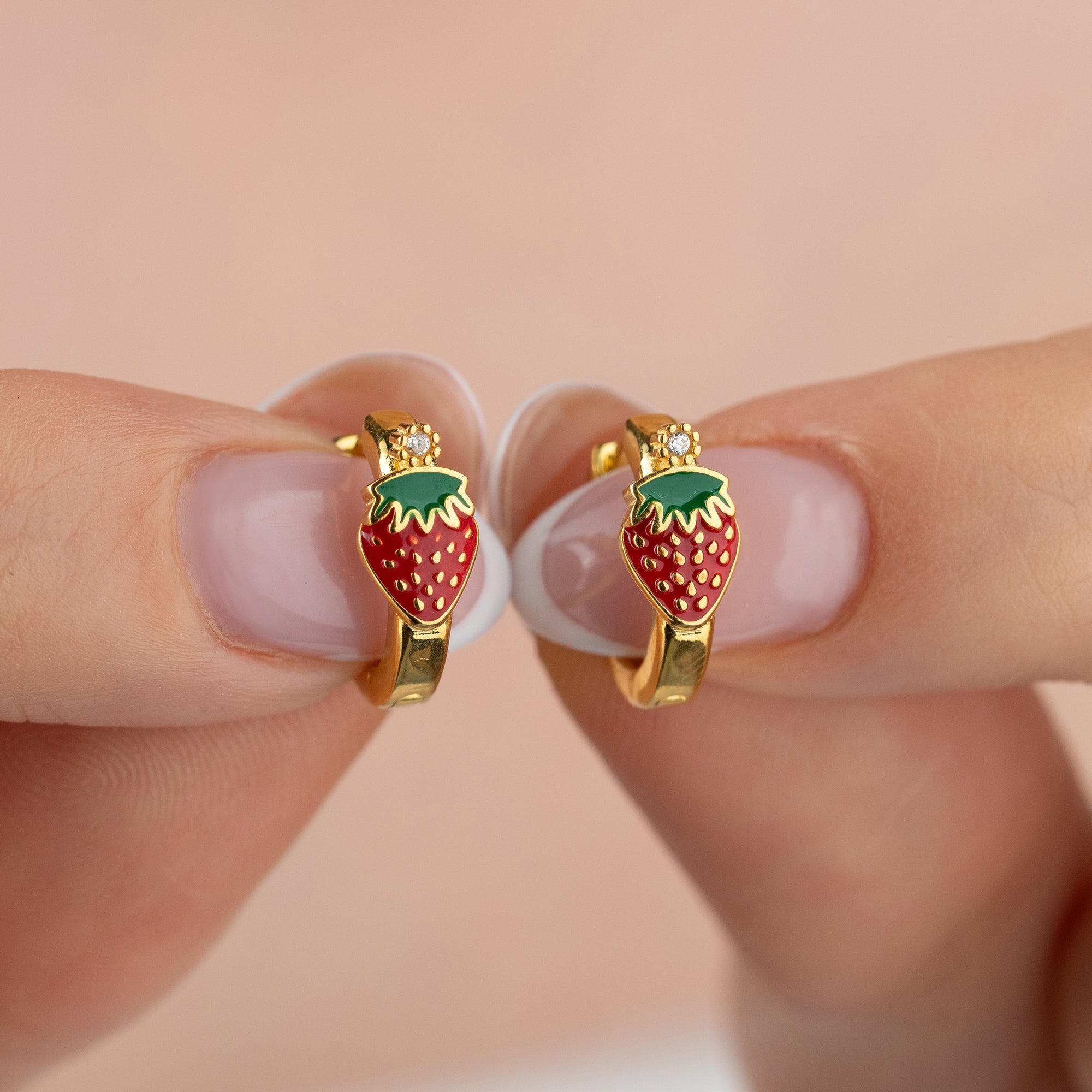 MINI-ERDBEERE OHRRINGE | 925 SILBER