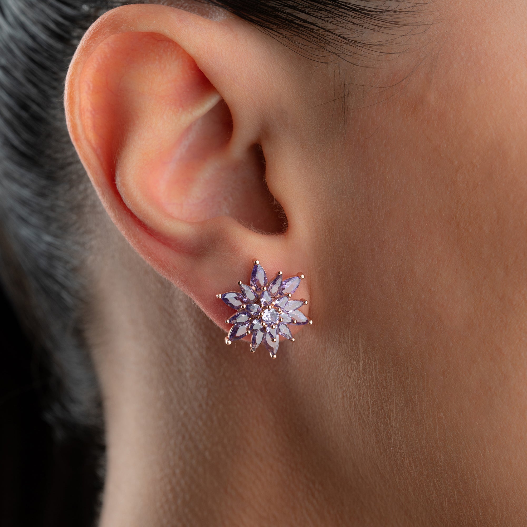 LOTUS LILA OHRRINGE | 925 SILBER