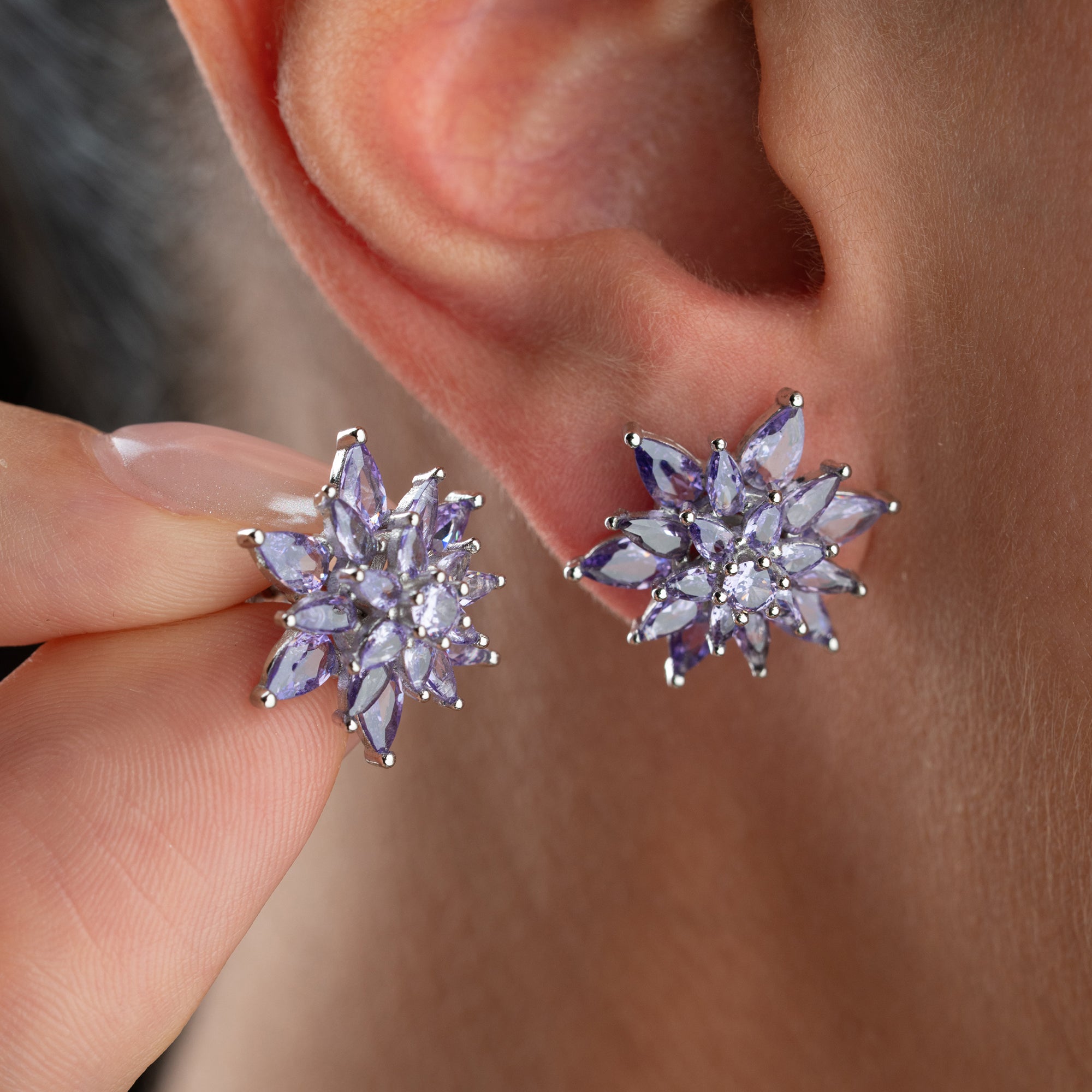 LOTUS LILA OHRRINGE | 925 SILBER