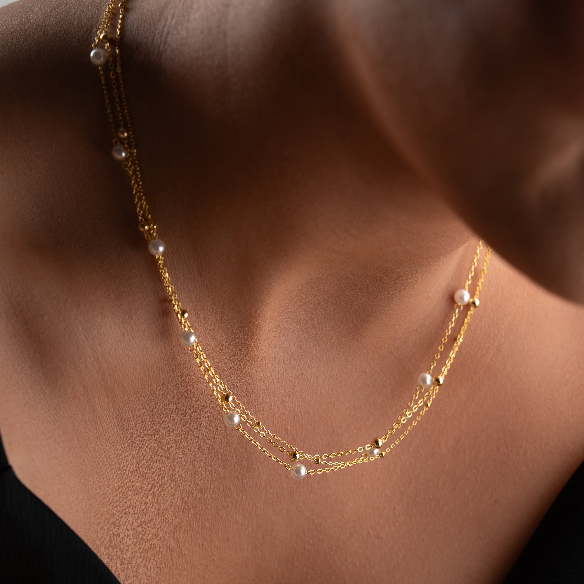 KETTE MIT PERLEN HALSKETTE | 925 SILBER