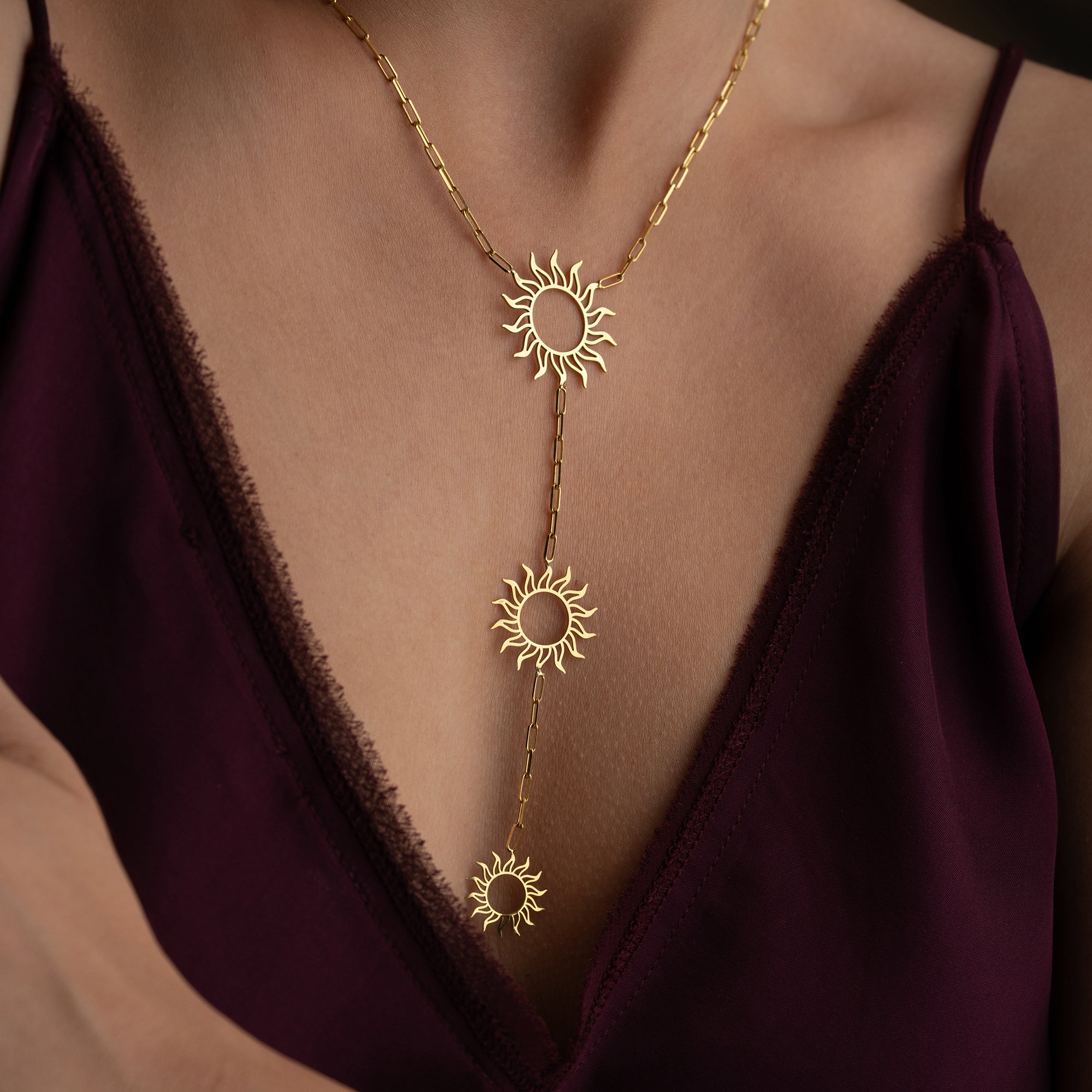 TRIO SUN HALSKETTE| 925 SILBER