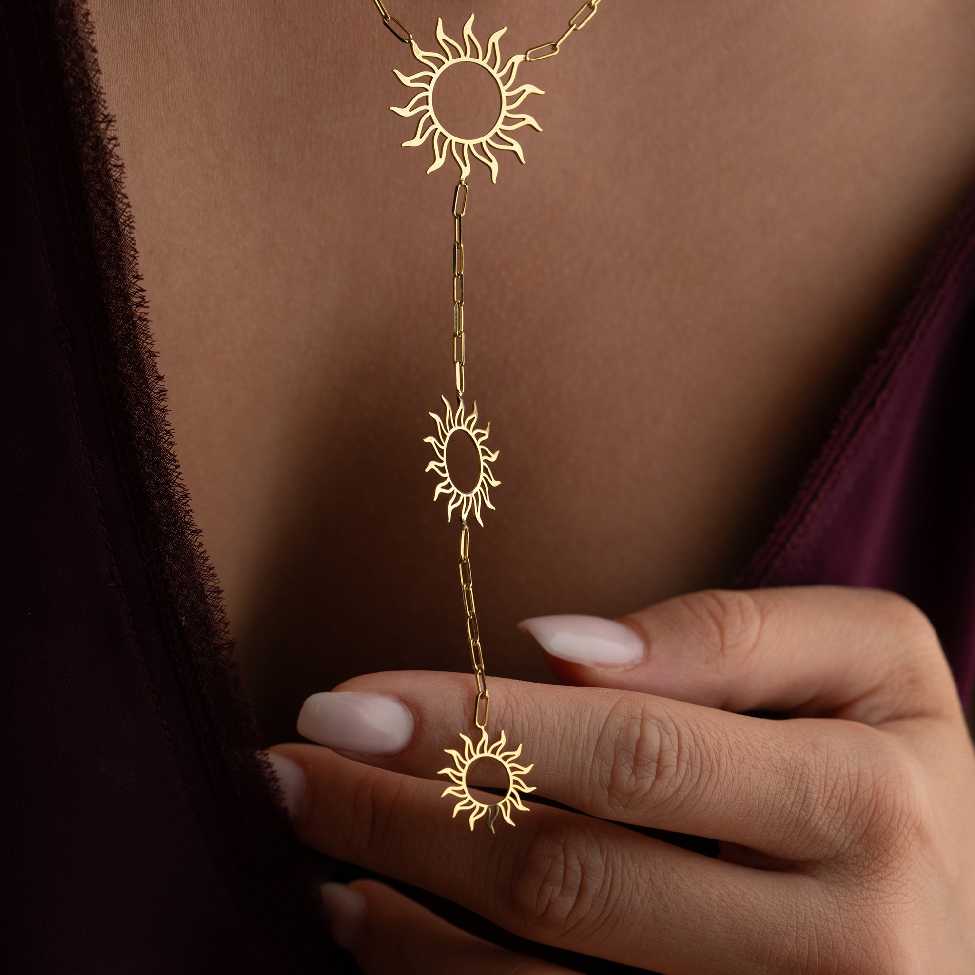 TRIO SUN HALSKETTE| 925 SILBER