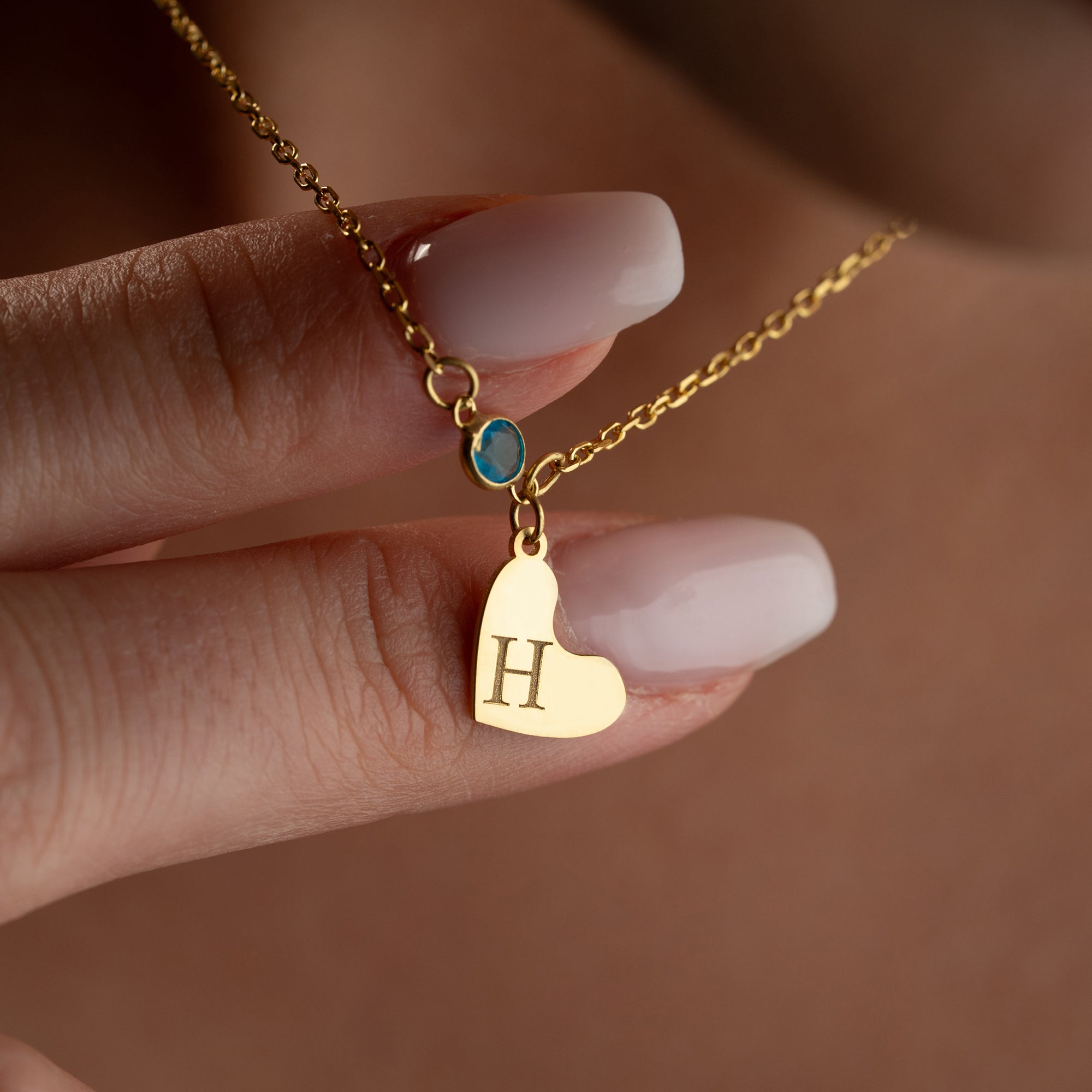 HERZ GEBURTSSTEIN HALSKETTE | 925 SILBER