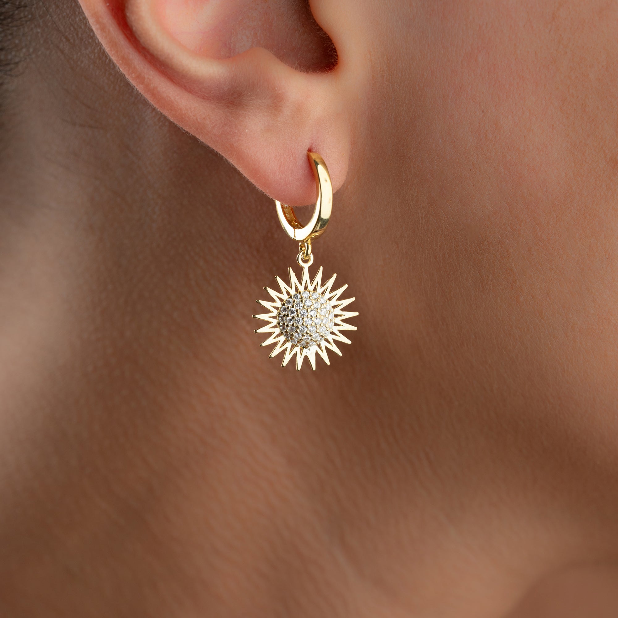SUN STONE OHRRINGE | 925 SILBER