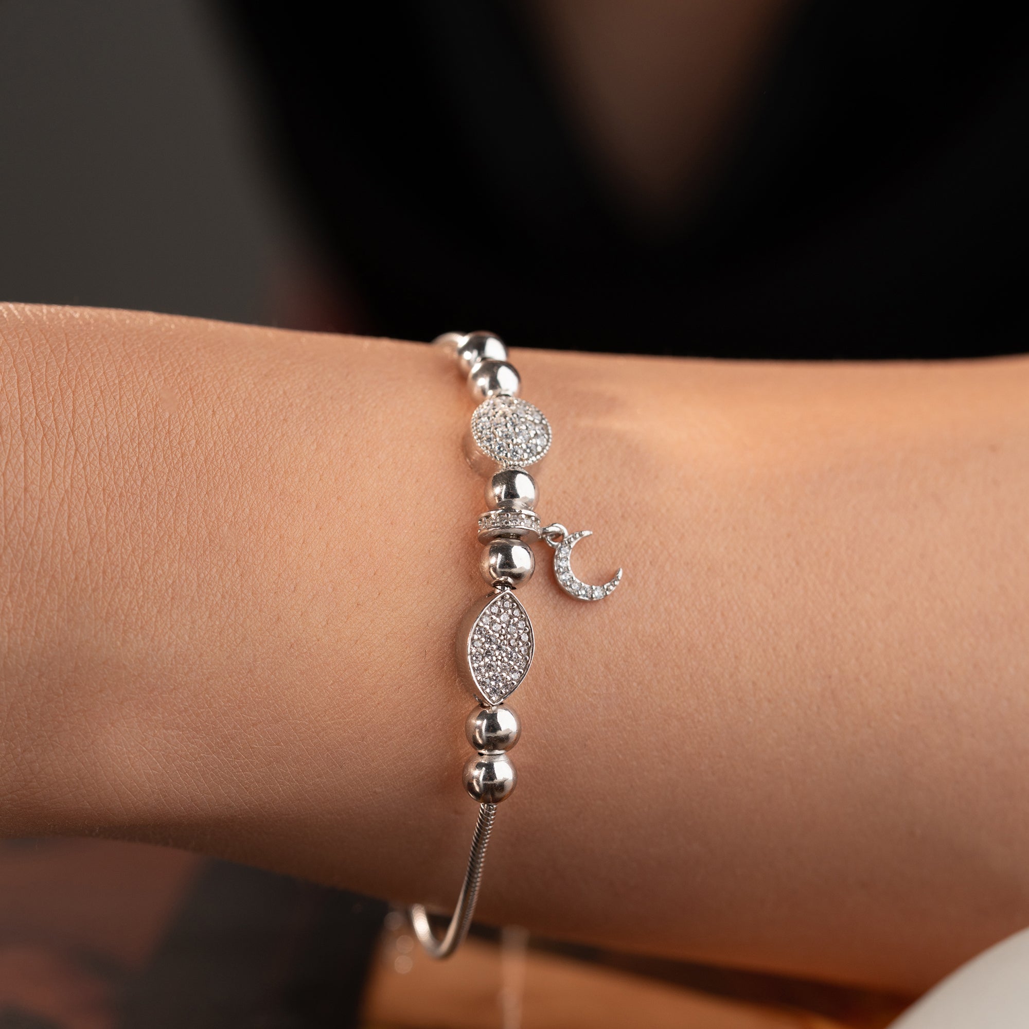 MIT SICHELMOND-CHARM ARMKETTE | 925 SILBER