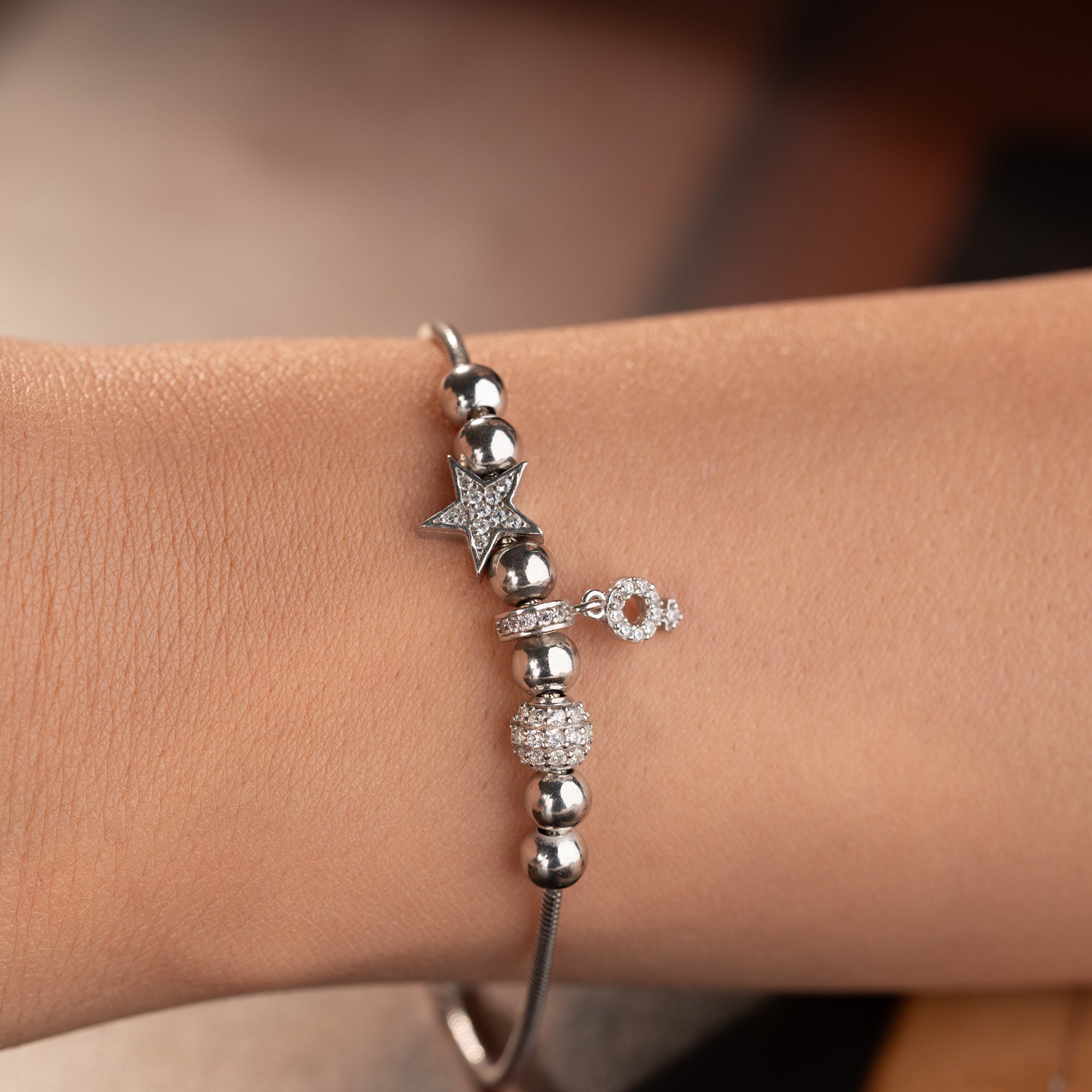 MIT STERN-CHARM MIT STEINEN ARMKETTE | 925 SILBER