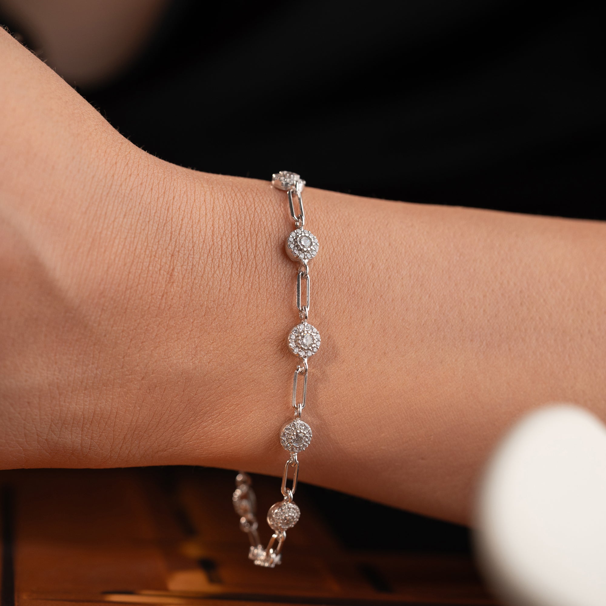 MULTISTEIN RUND SILBER ARMKETTE | 925 SILBER