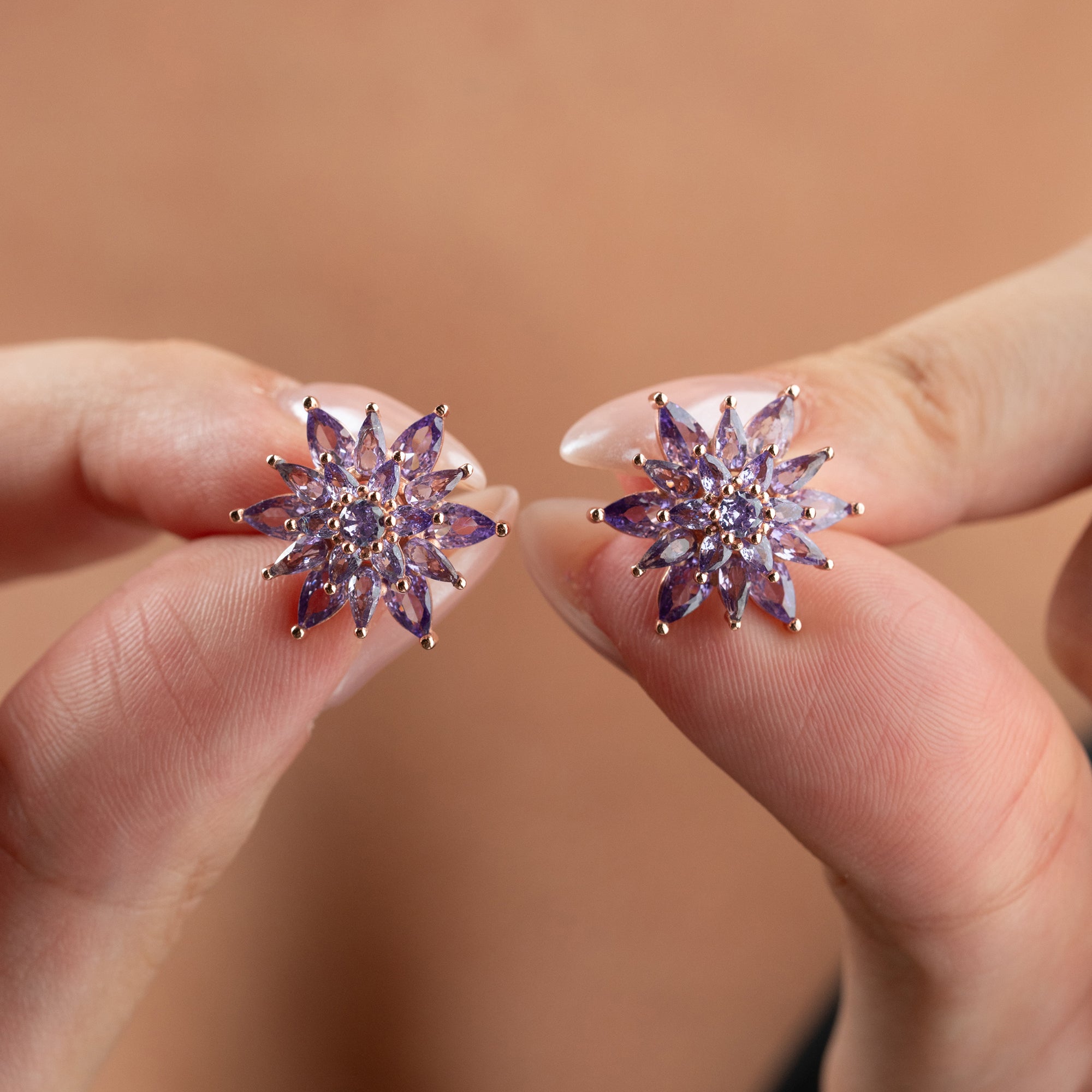 LOTUS LILA OHRRINGE | 925 SILBER