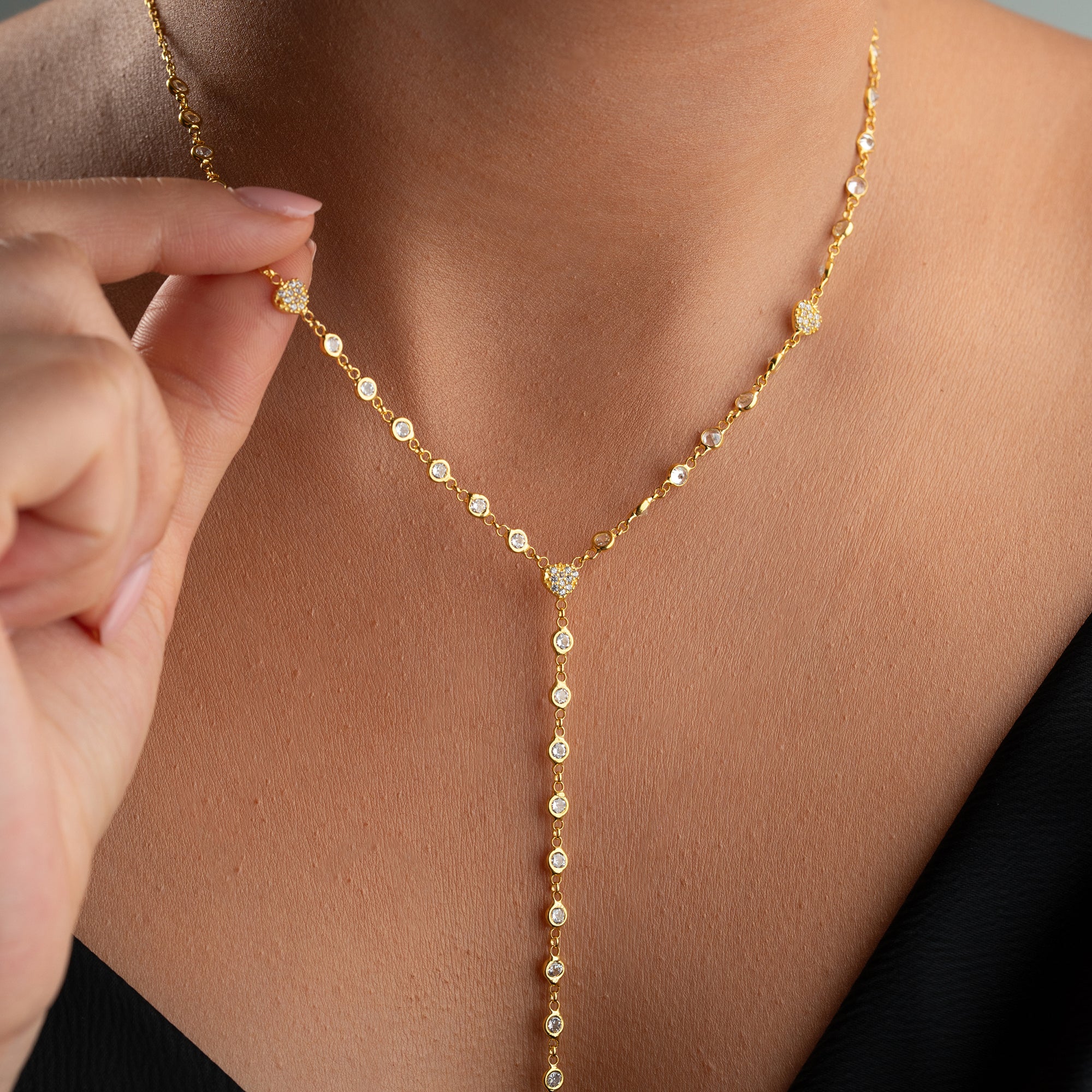 Y-ZIRKONIA HERZ
 HALSKETTE | 925 SILBER