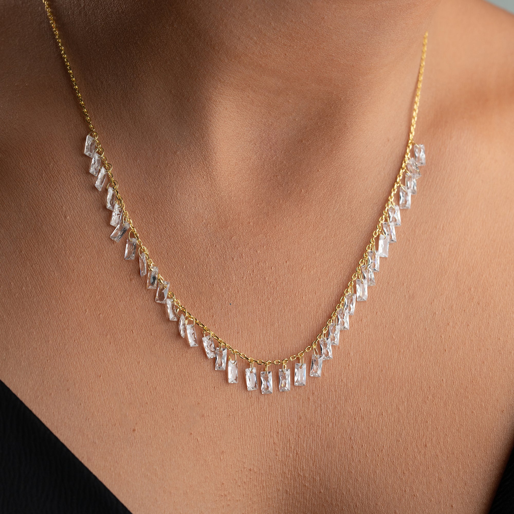 BAGUETTE DROP HALSKETTE | 925 SILBER