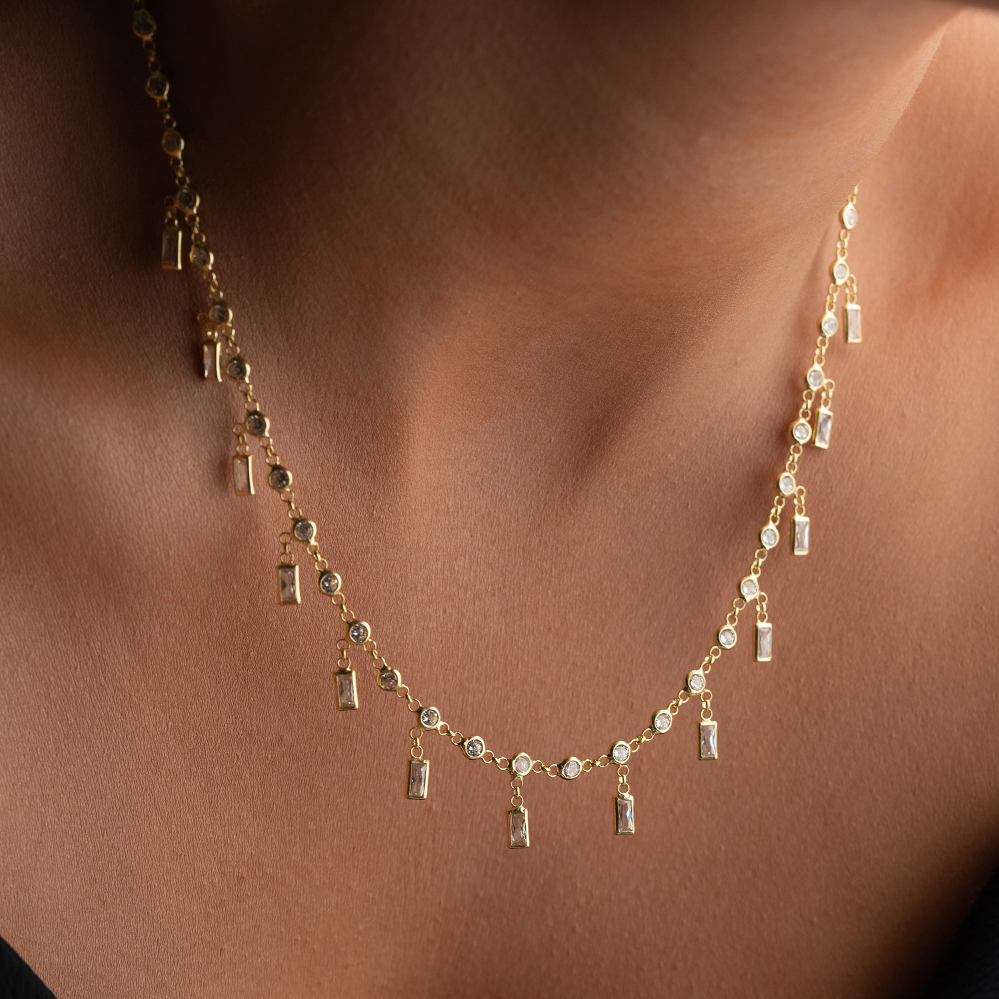 BAGUETTE DROP HALSKETTE | 925 SILBER