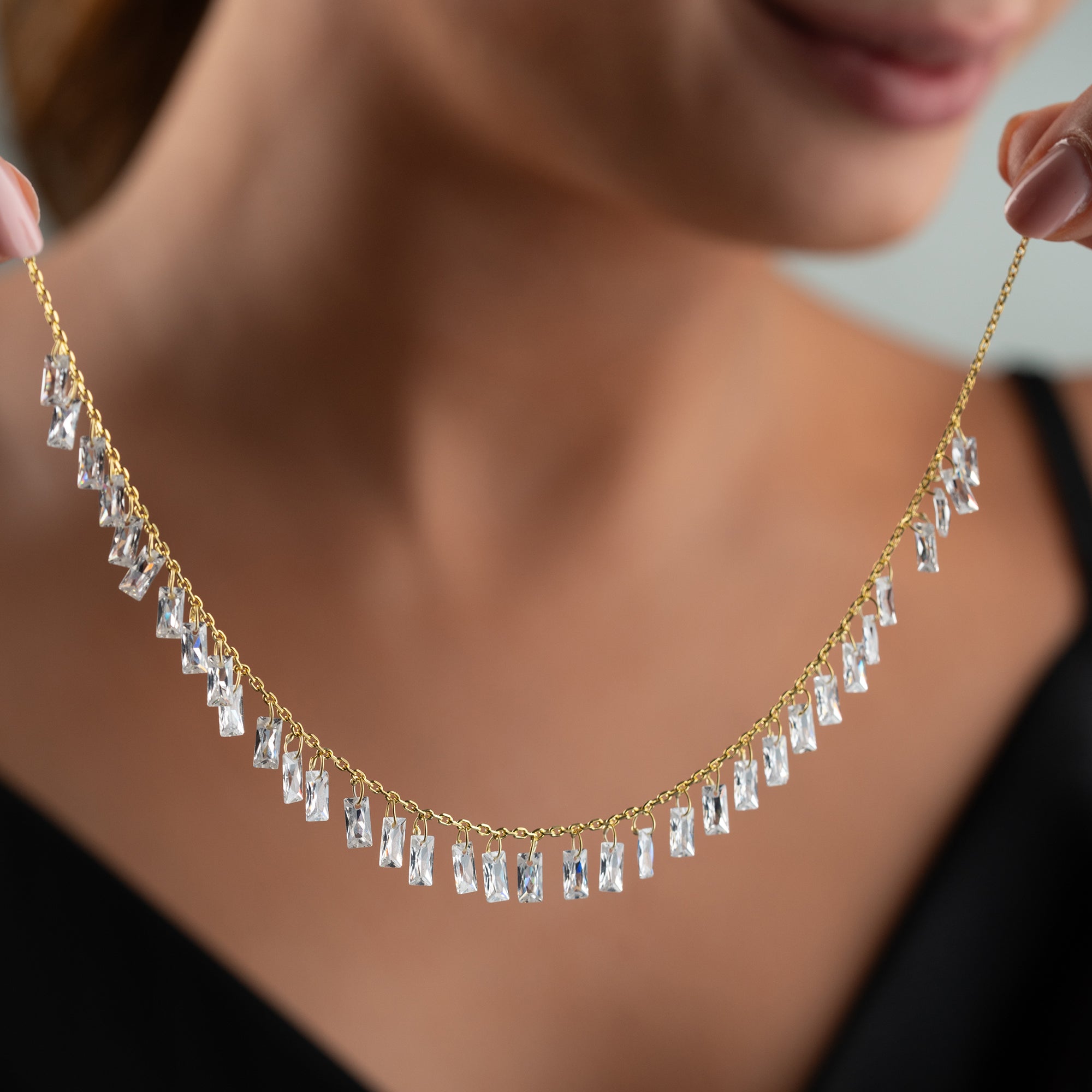 BAGUETTE DROP HALSKETTE | 925 SILBER