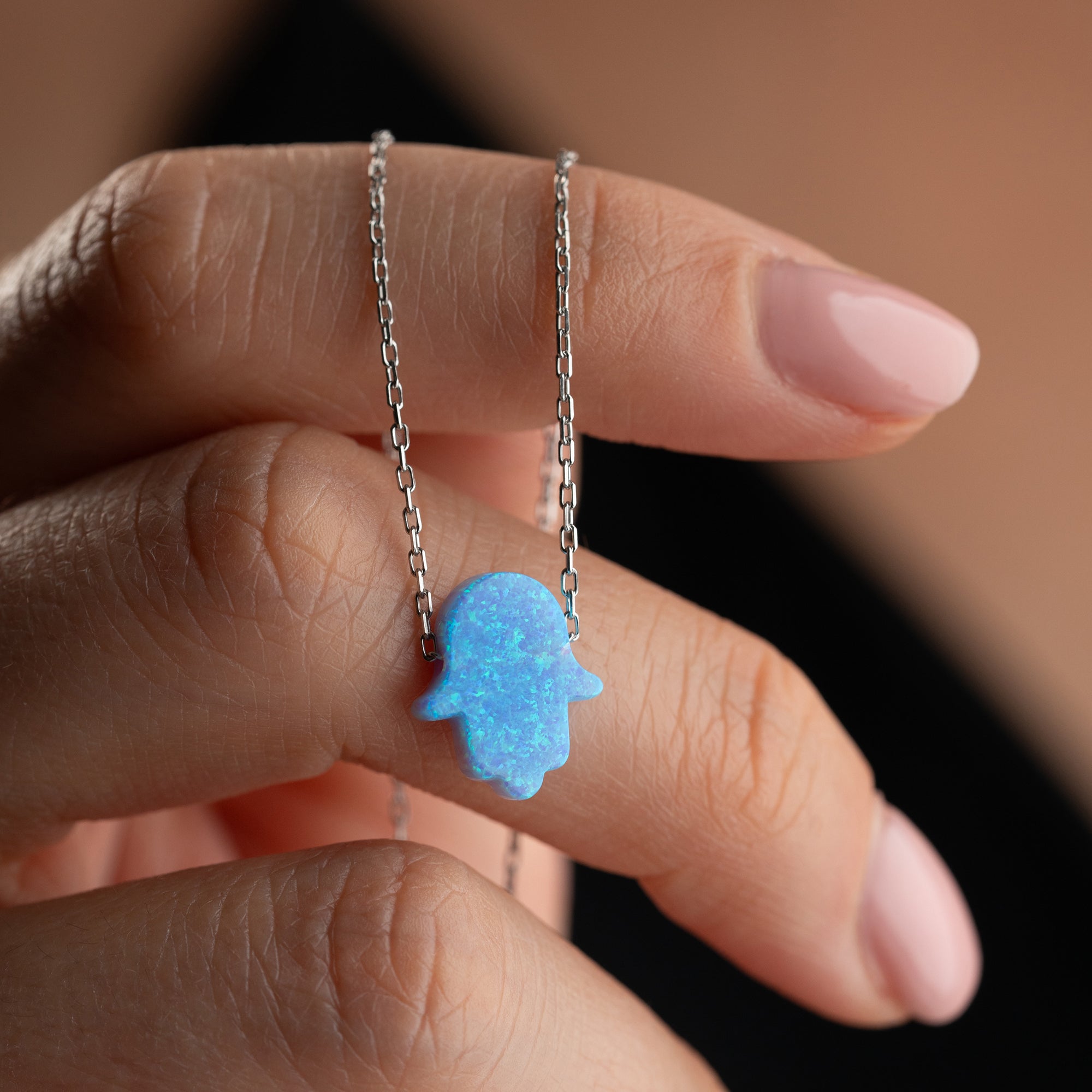 HAMSA OPAL HALSKETTE | 925 SILBER