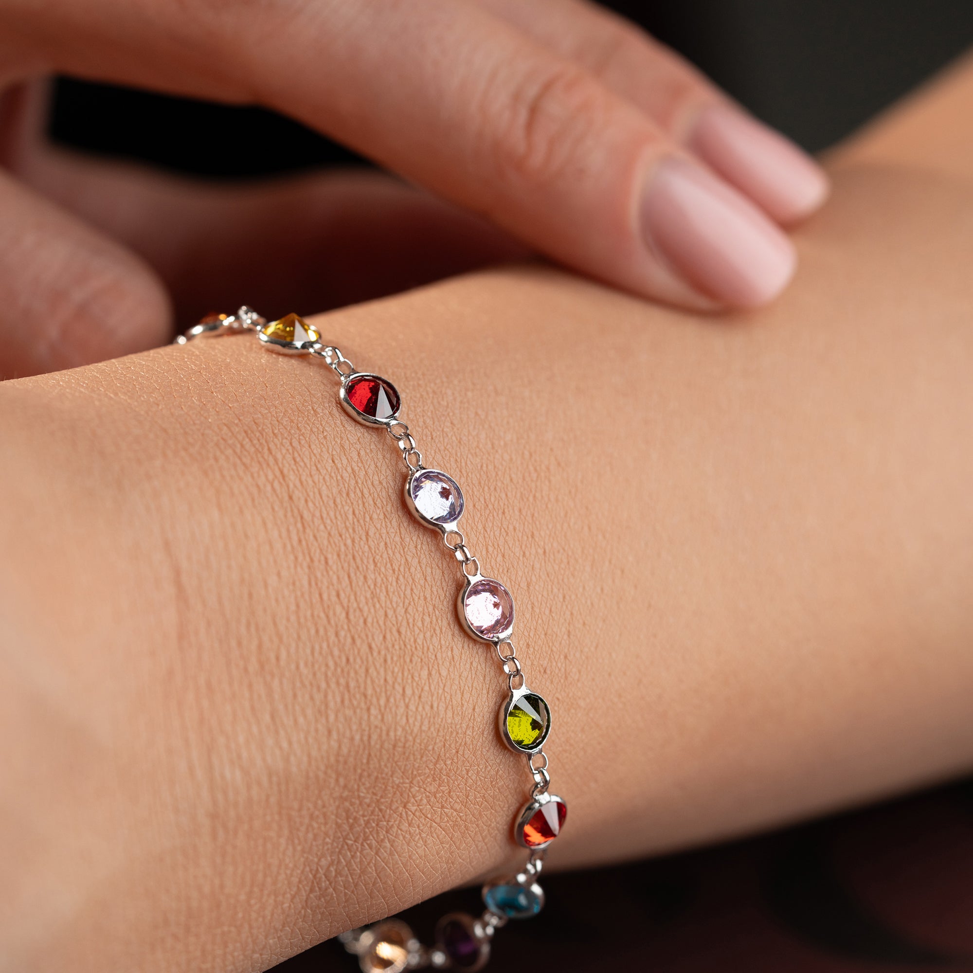 REGENBOGEN ARMKETTE | 925 SILBER