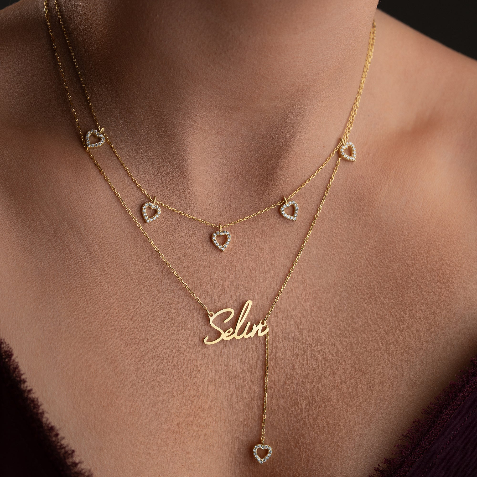 HERZ SET HALSKETTE | 925 SILBER