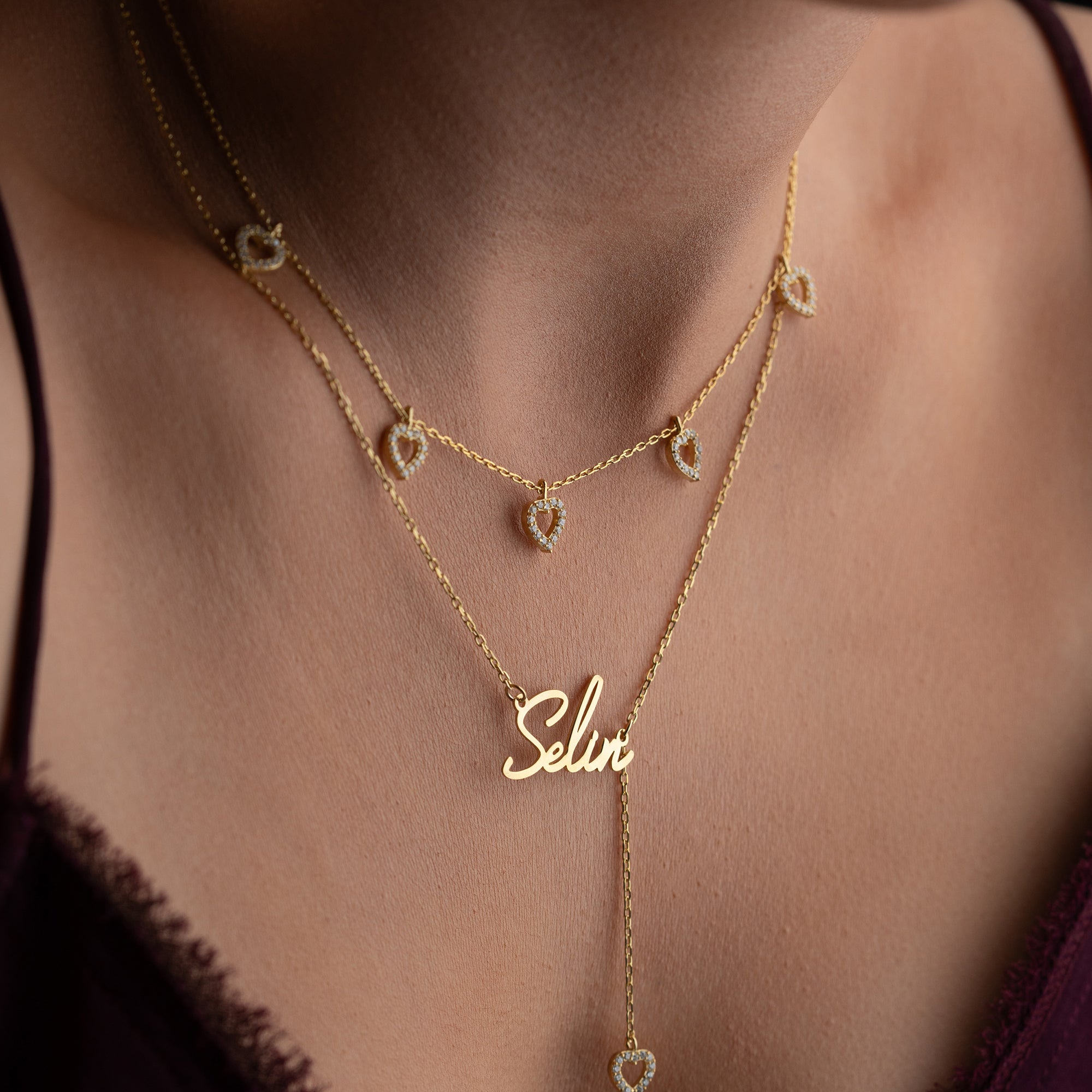 HERZ SET HALSKETTE | 925 SILBER