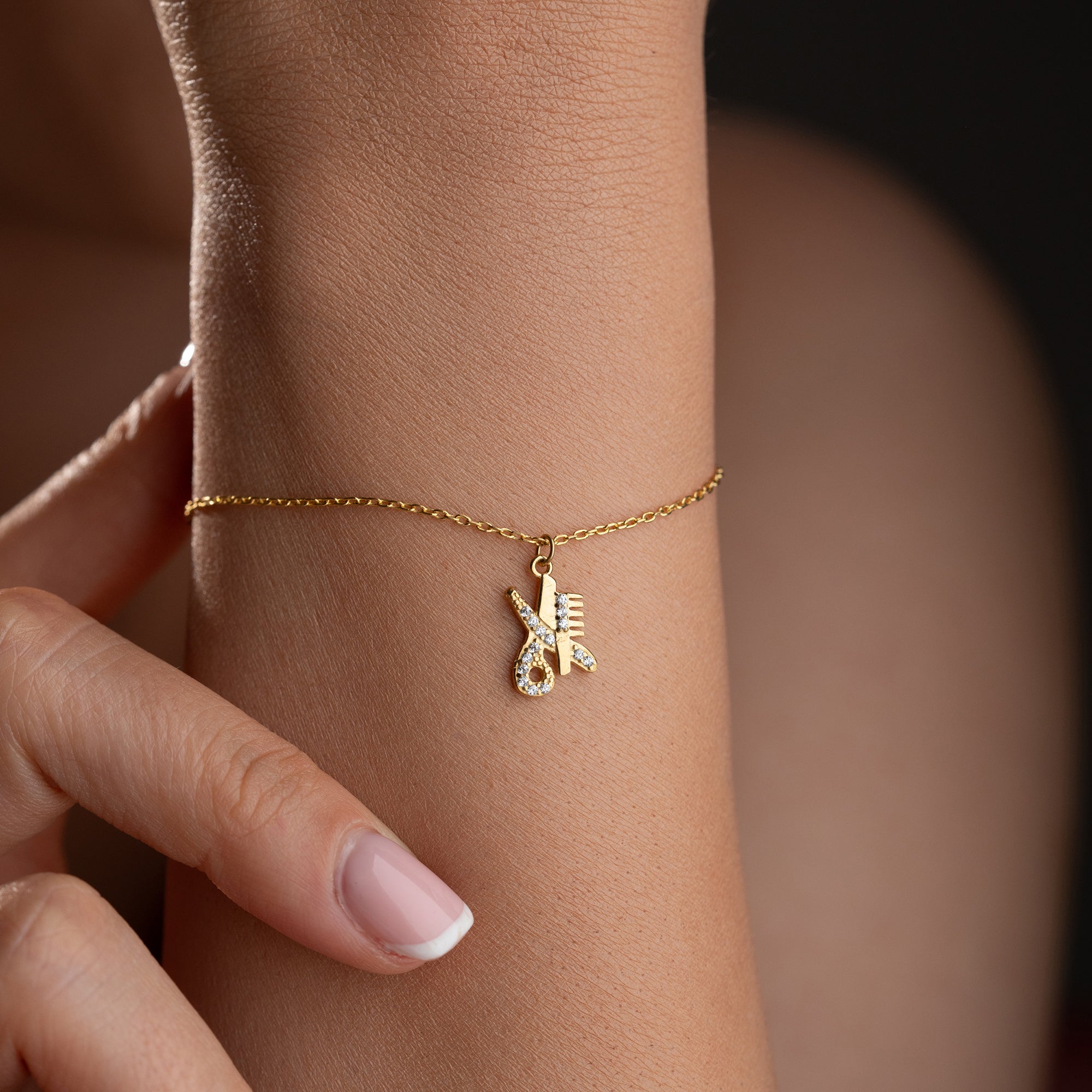 FRISEUR-CHARM ARMKETTE | 925 SILBER