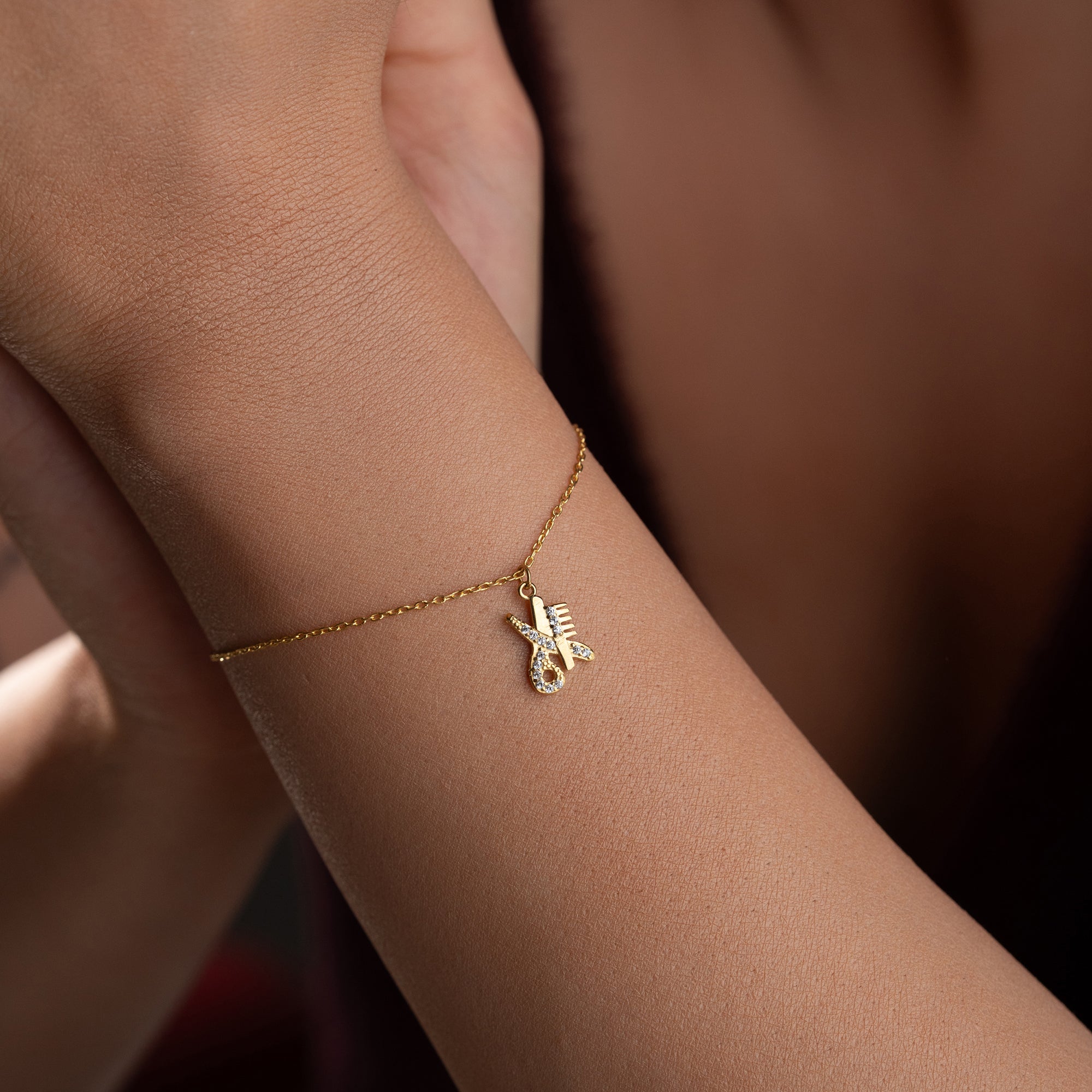 FRISEUR-CHARM ARMKETTE | 925 SILBER