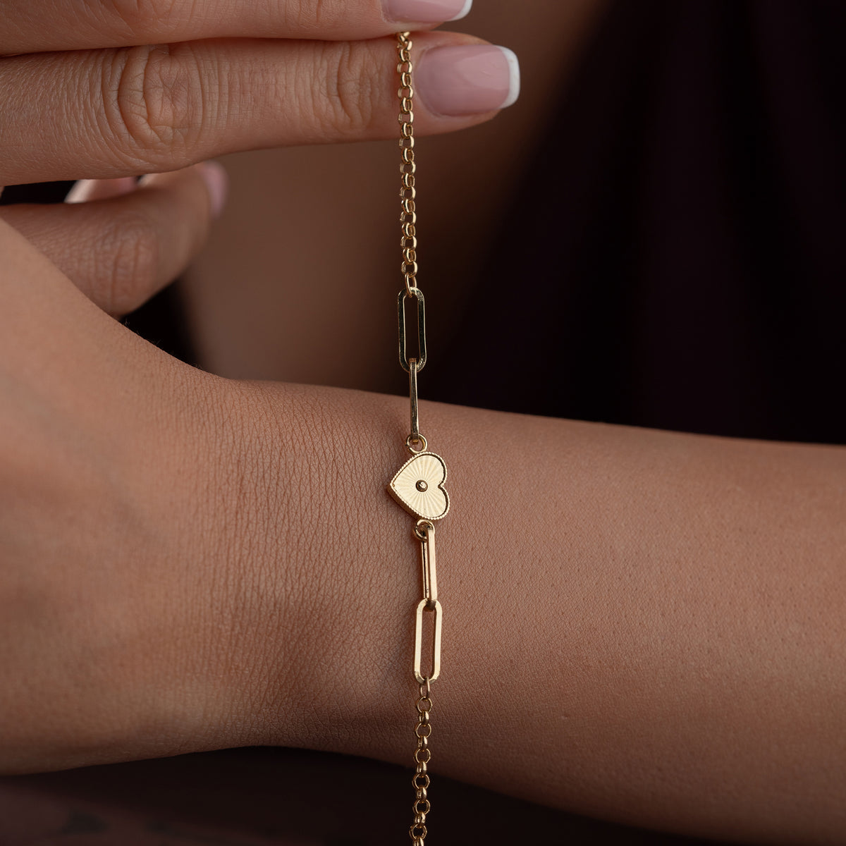 HERZ-DESIGN KETTENKLAMMER DOCH ARMBAND