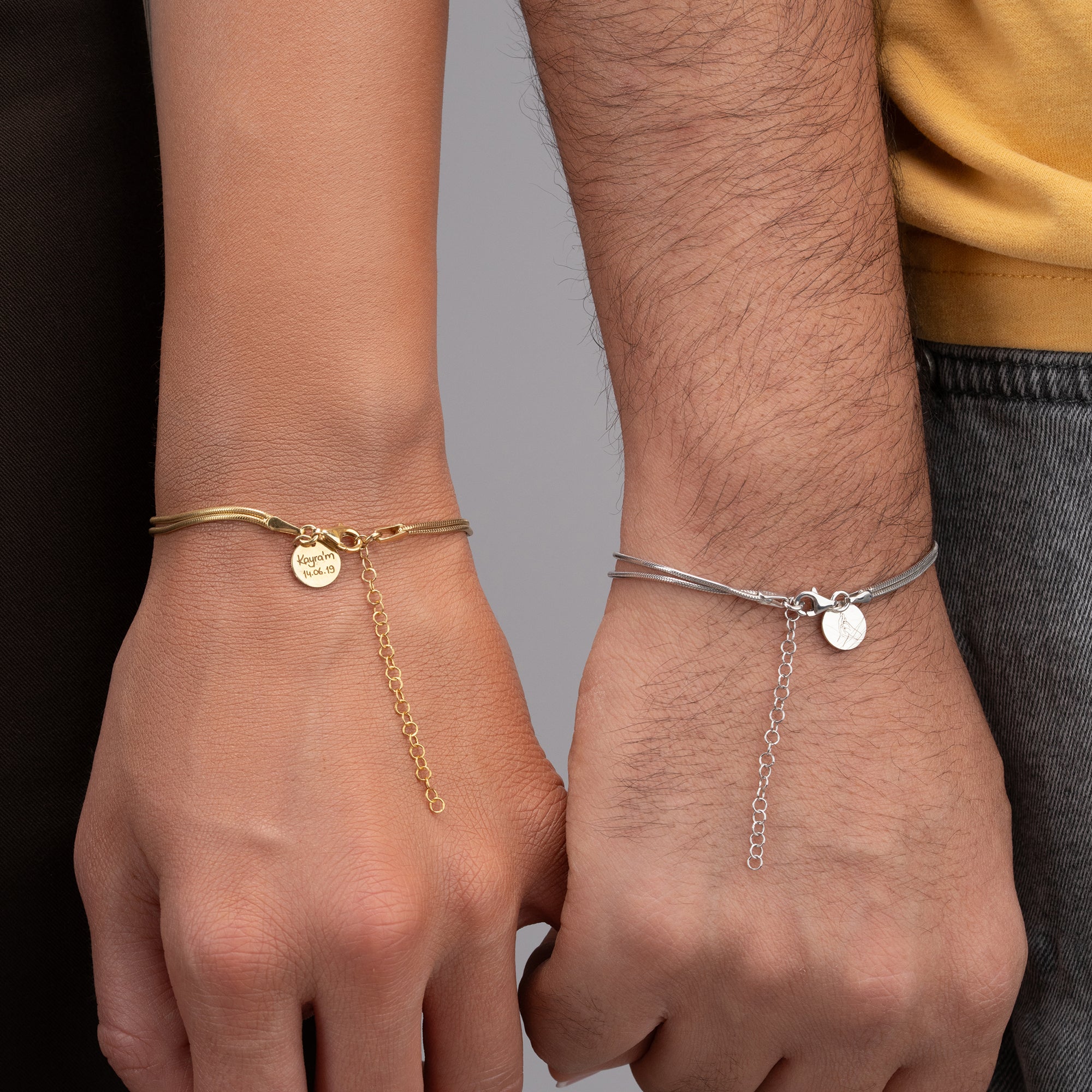 KNOTEN-GRAVUR PAAR ARMKETTE | 925 SILBER