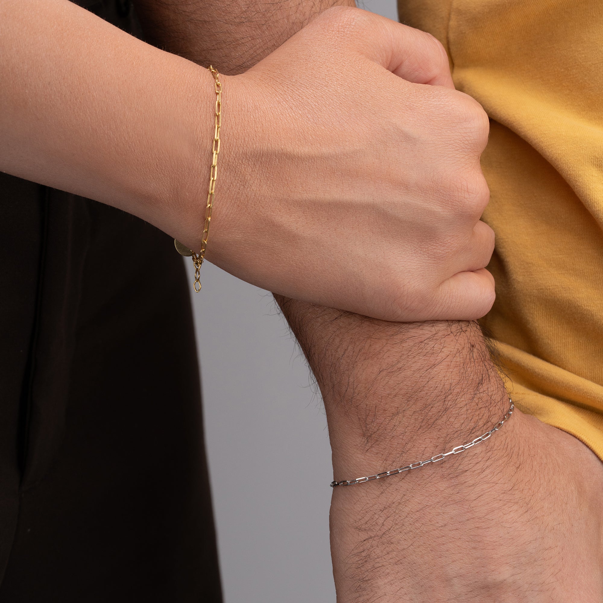 GRAVUR-FIGARO PAAR ARMKETTE | 925 SILBER